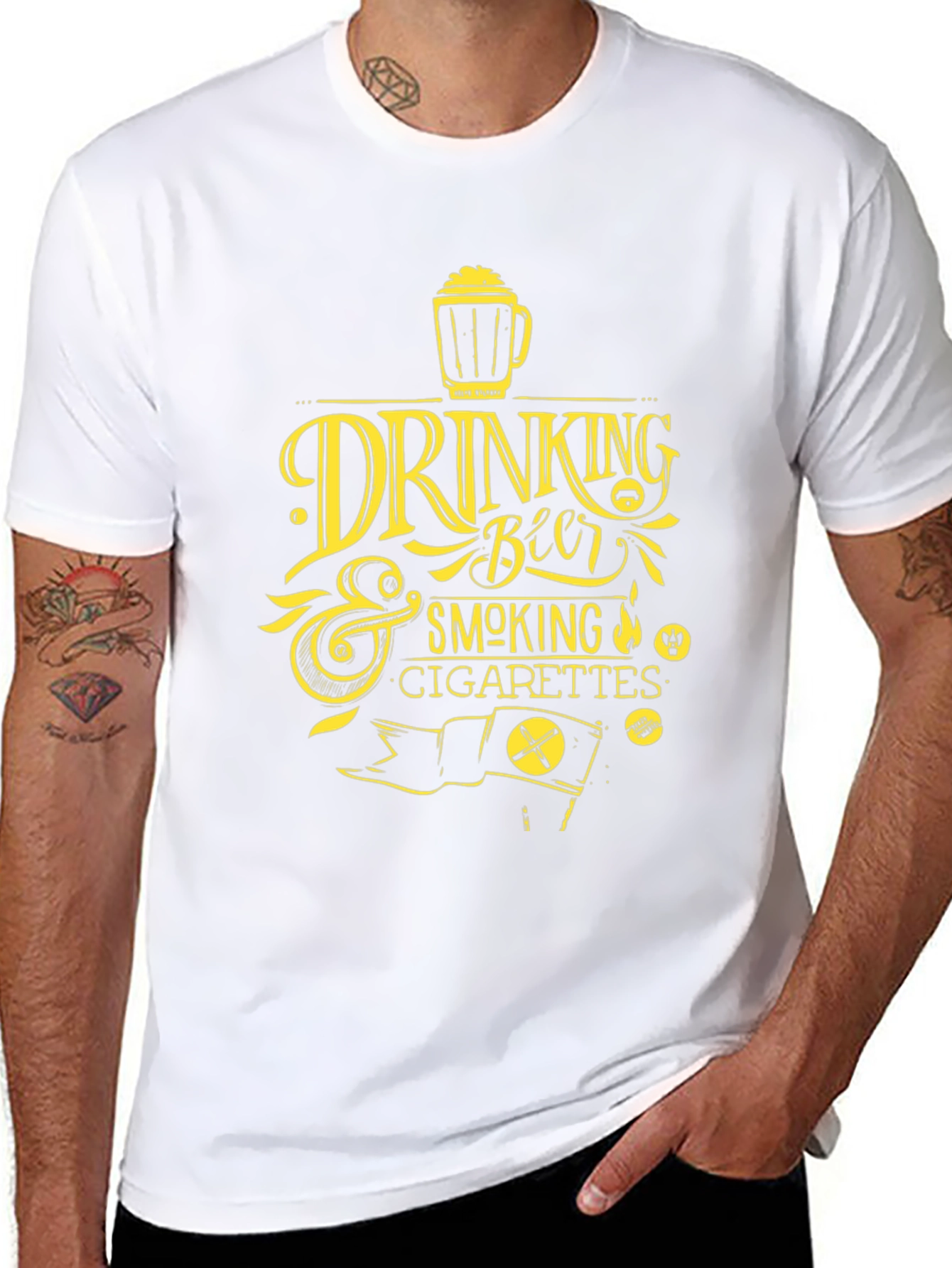 Drinking Beer & Smoking Cigarettes Graphic Tee