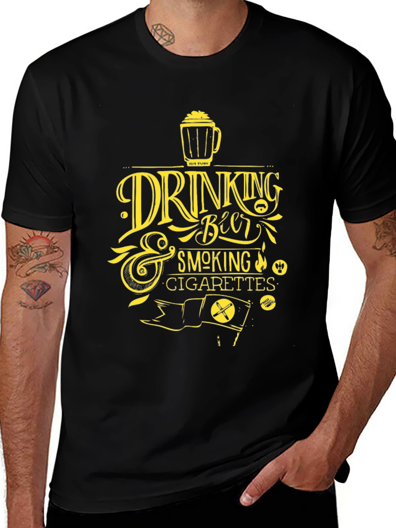Drinking Beer & Smoking Cigarettes Graphic Tee