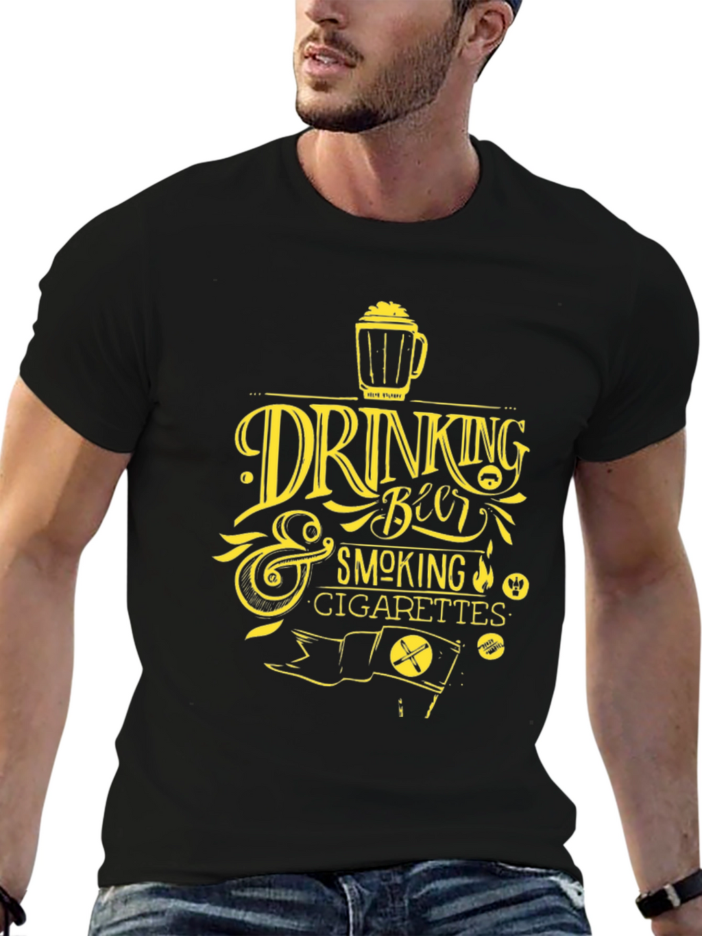 Drinking Beer & Smoking Cigarettes Graphic Tee