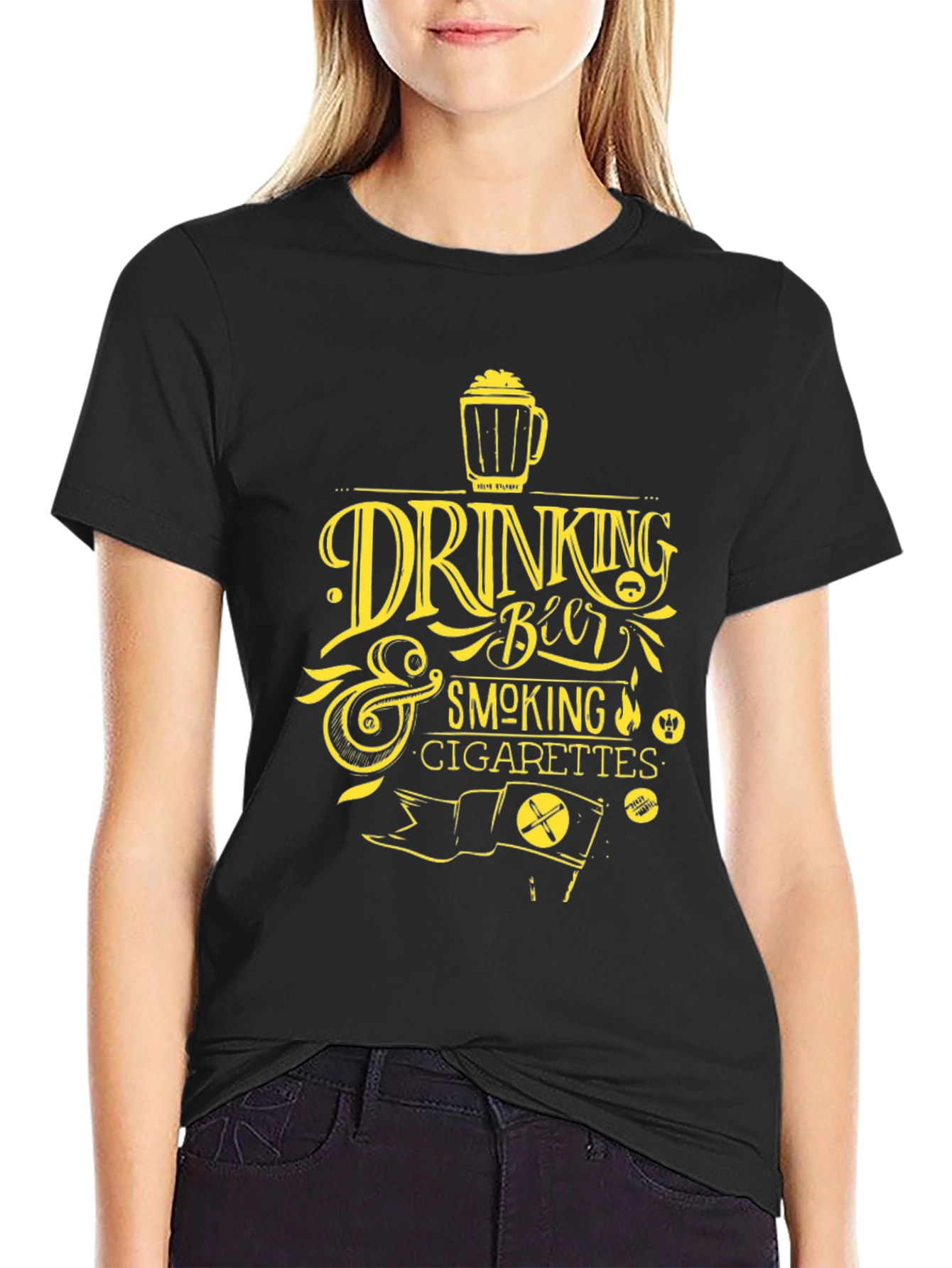 Drinking Beer & Smoking Cigarettes Graphic Tee