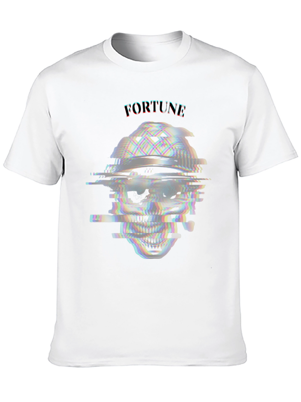 Glitch Skull T-Shirt - Fortune Tee