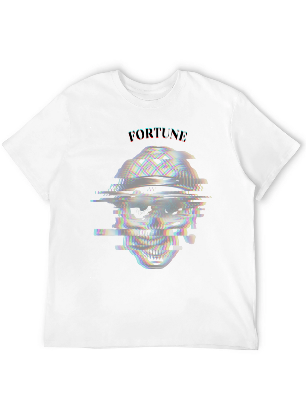 Glitch Skull T-Shirt - Fortune Tee