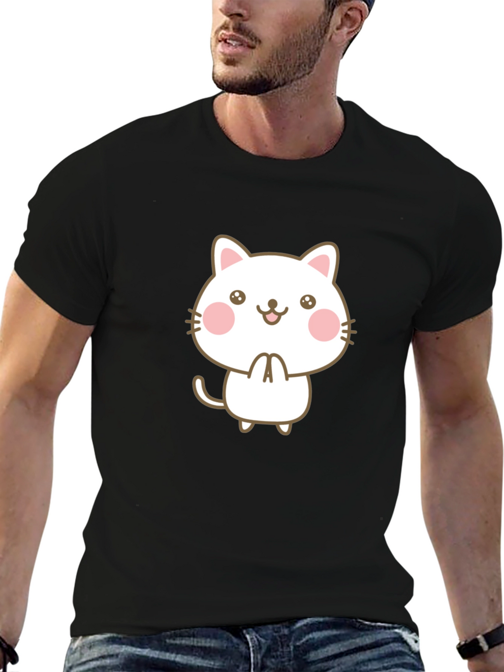 Cute Kawaii Cat Graphic Tee - Unisex Style