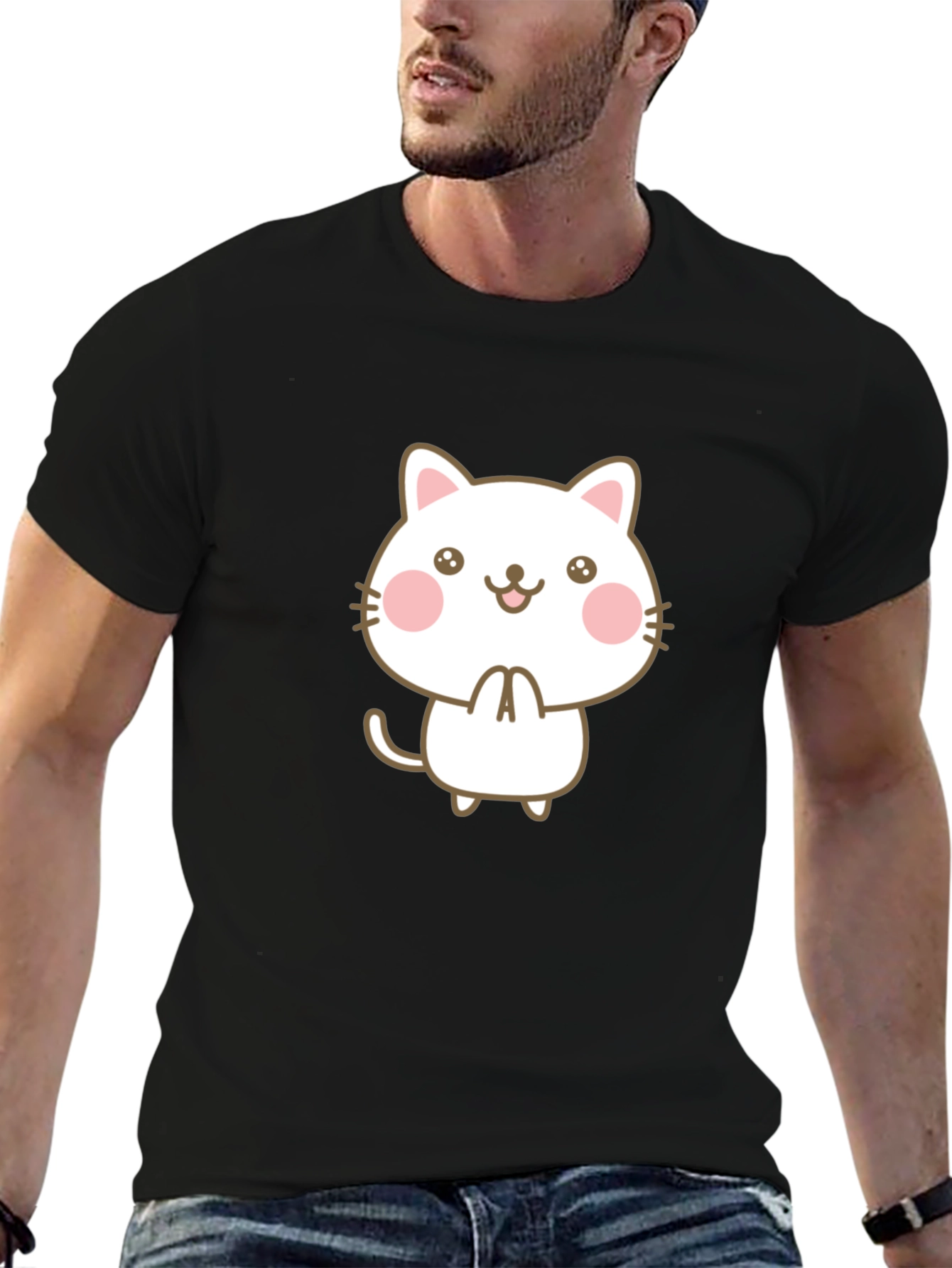 Cute Kawaii Cat Graphic Tee - Unisex Style