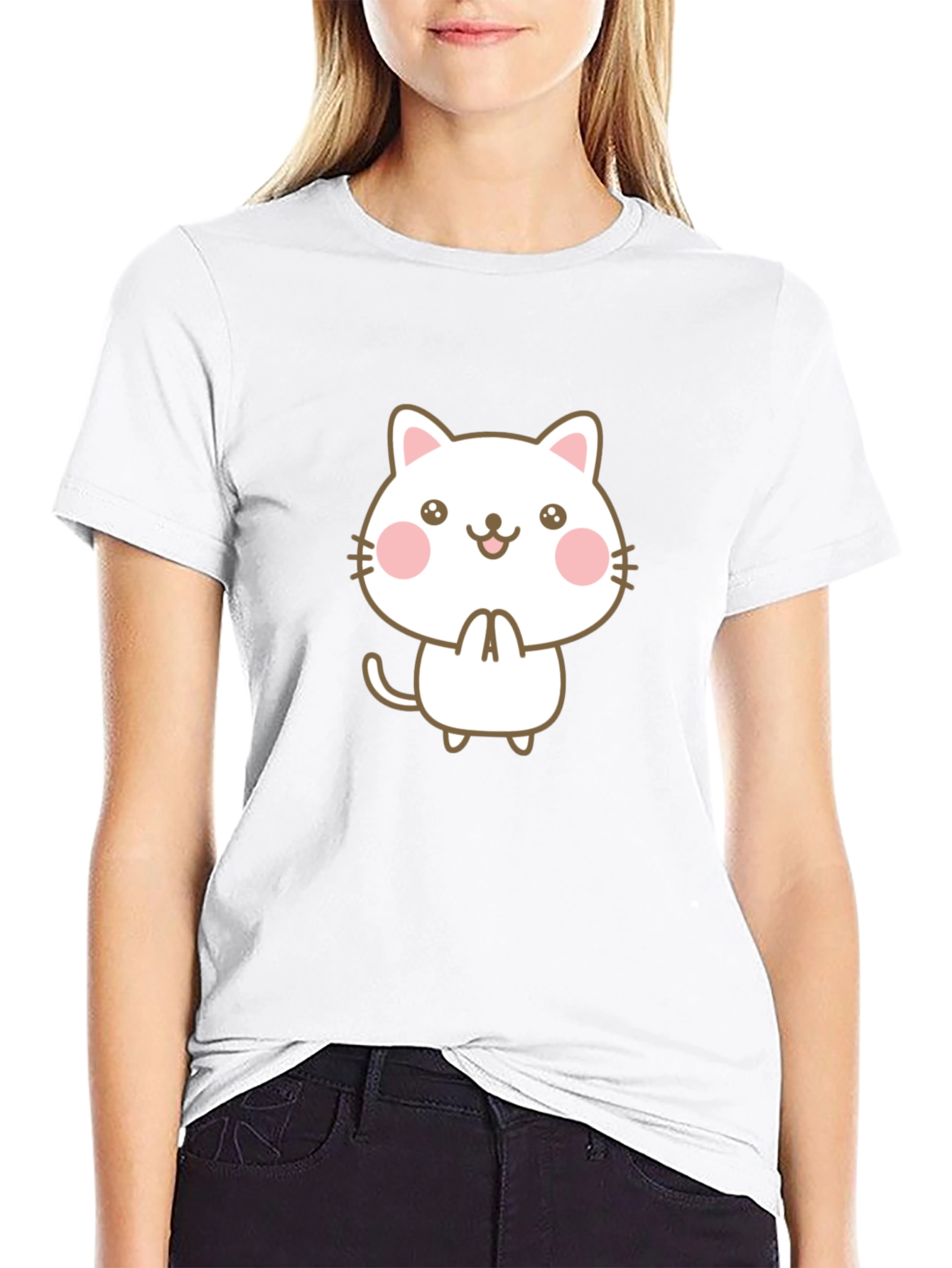 Cute Kawaii Cat Graphic Tee - Unisex Style