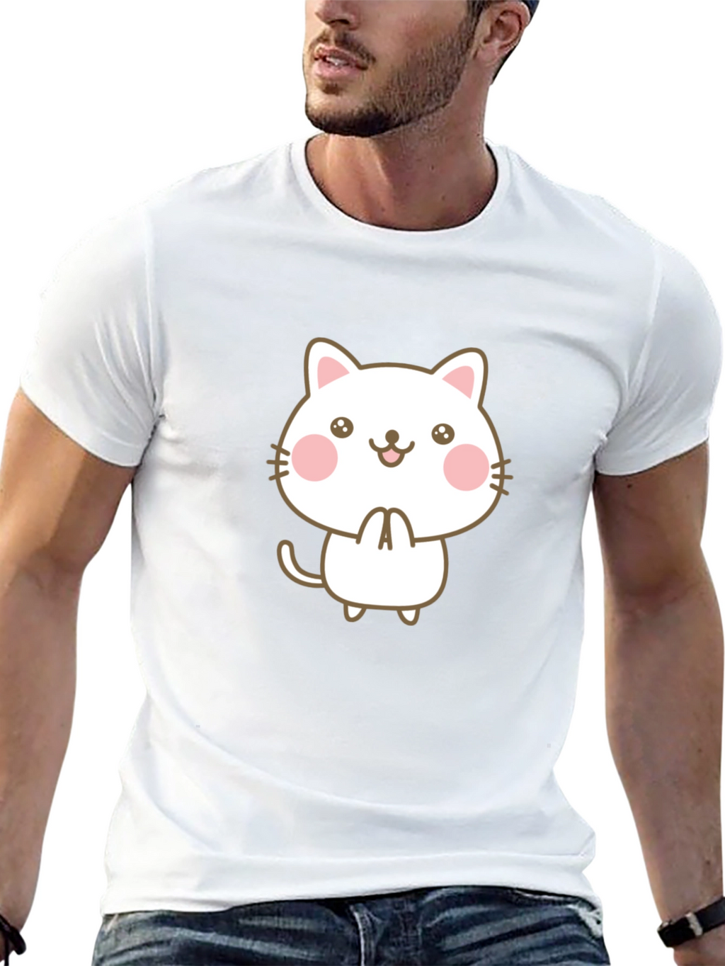 Cute Kawaii Cat Graphic Tee - Unisex Style