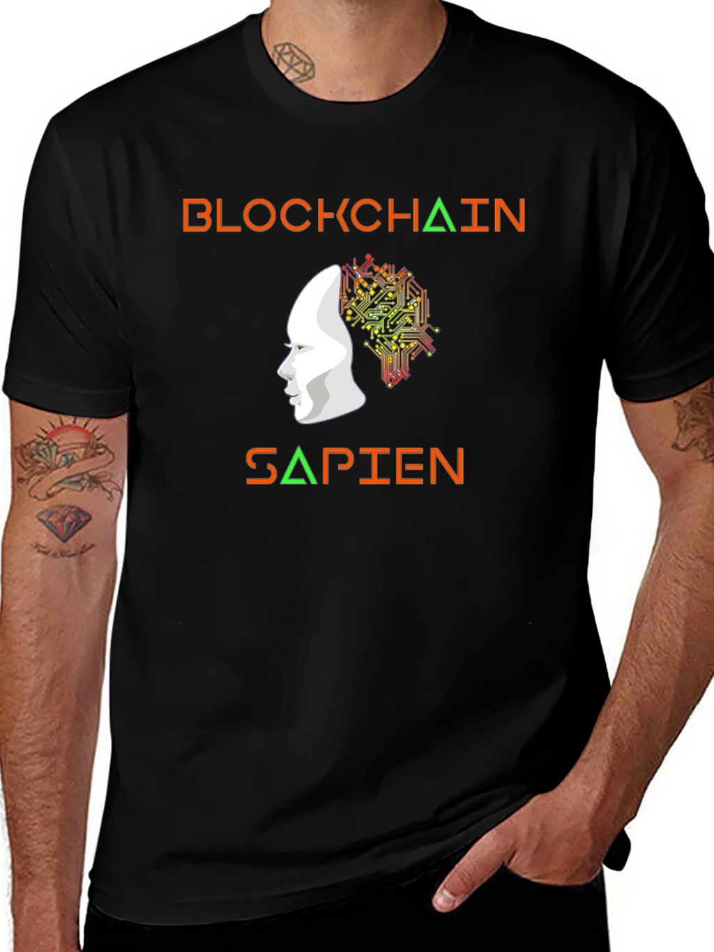 Blockchain Sapien Graphic T-Shirt