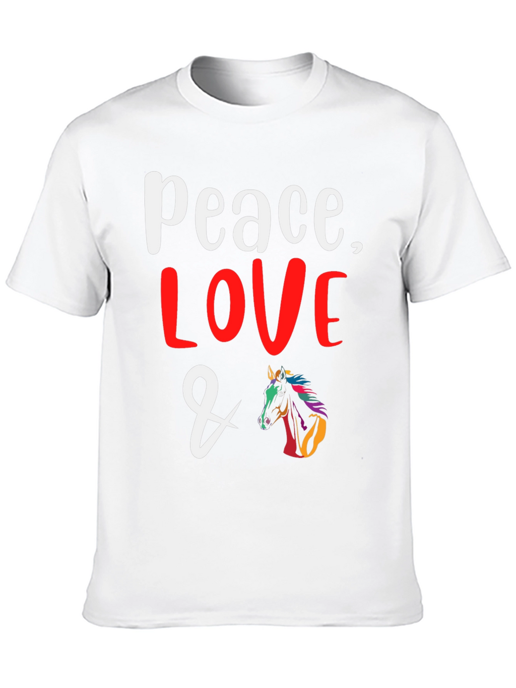 Peace Love & Horses Graphic T-Shirt