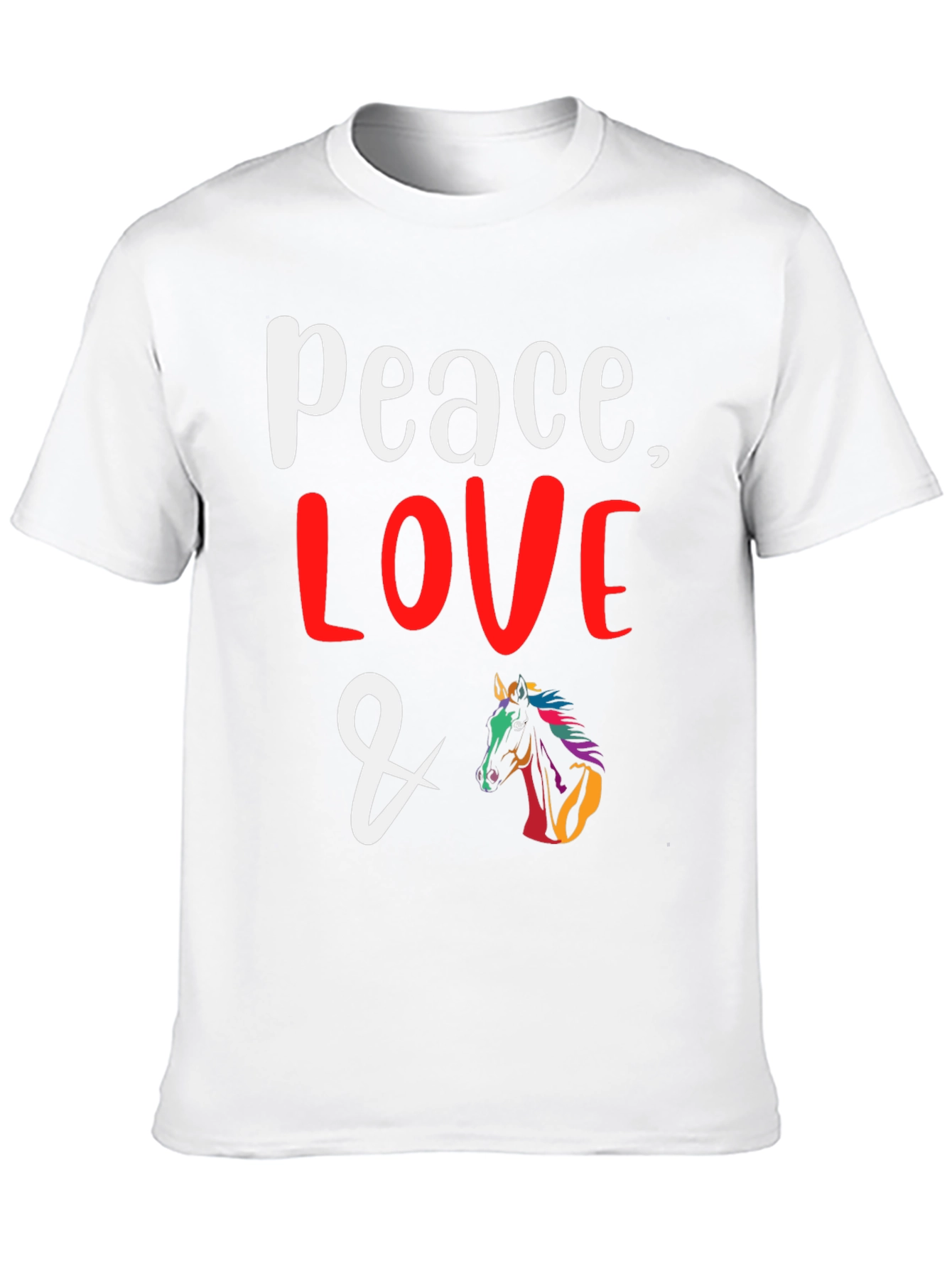 Peace Love & Horses Graphic T-Shirt
