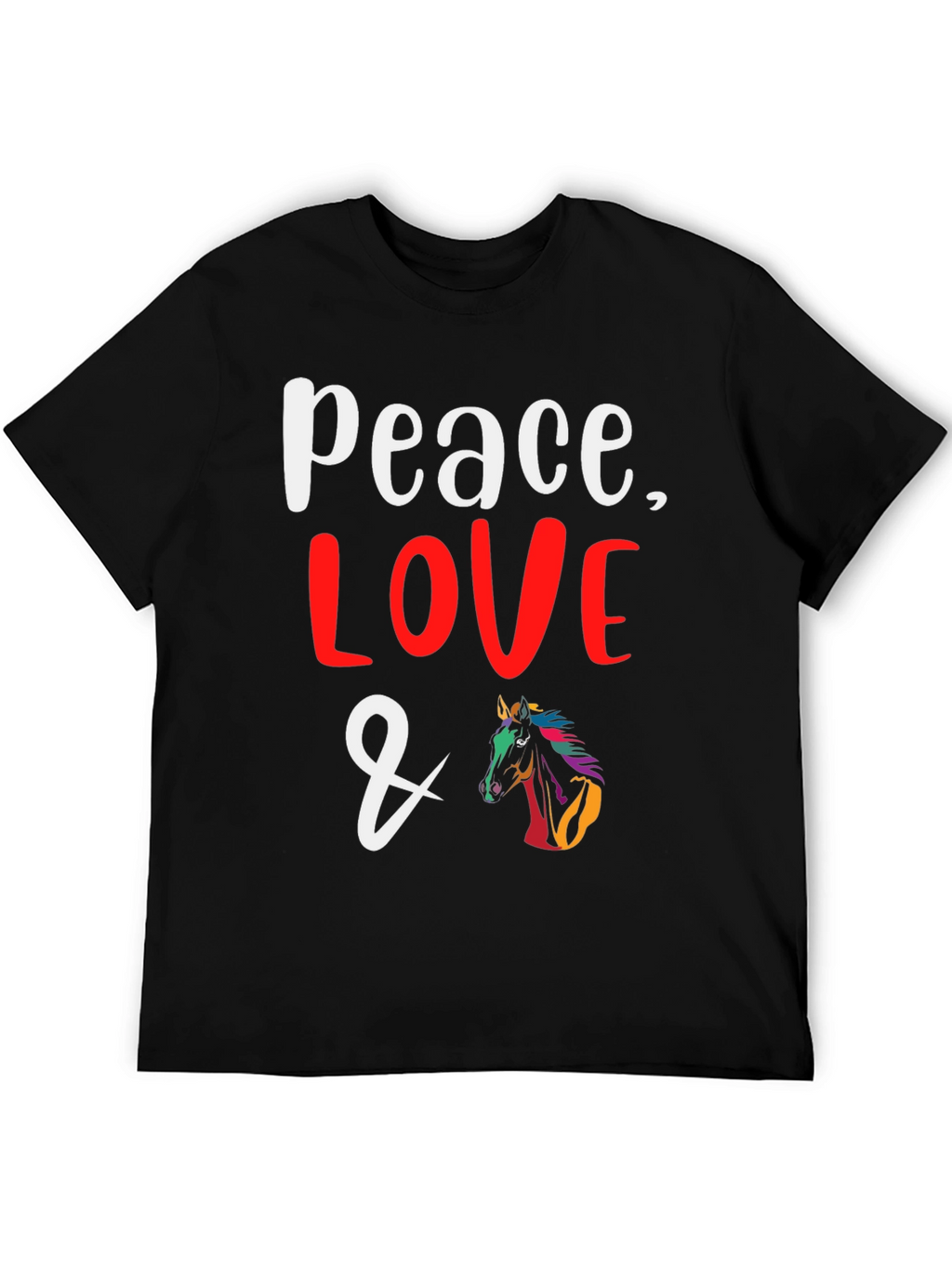 Peace Love & Horses Graphic T-Shirt