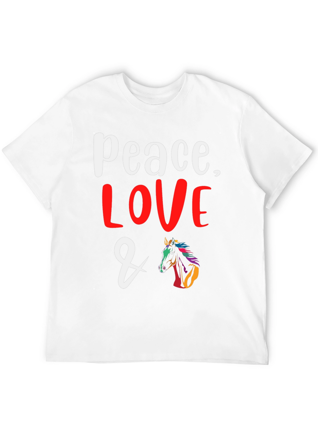 Peace Love & Horses Graphic T-Shirt