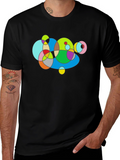 Abstract Geometric Circles Graphic T-Shirt