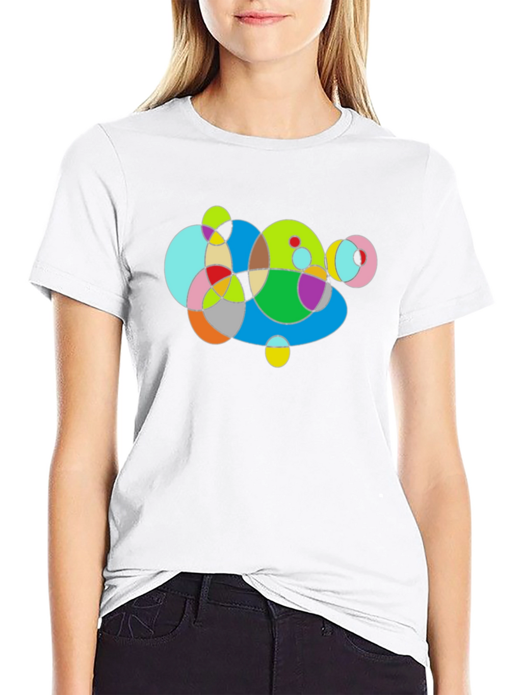 Abstract Geometric Circles Graphic T-Shirt