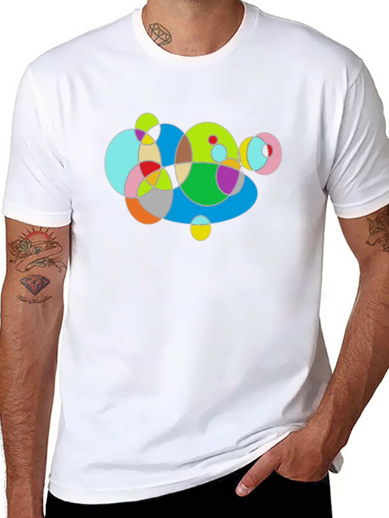 Abstract Geometric Circles Graphic T-Shirt