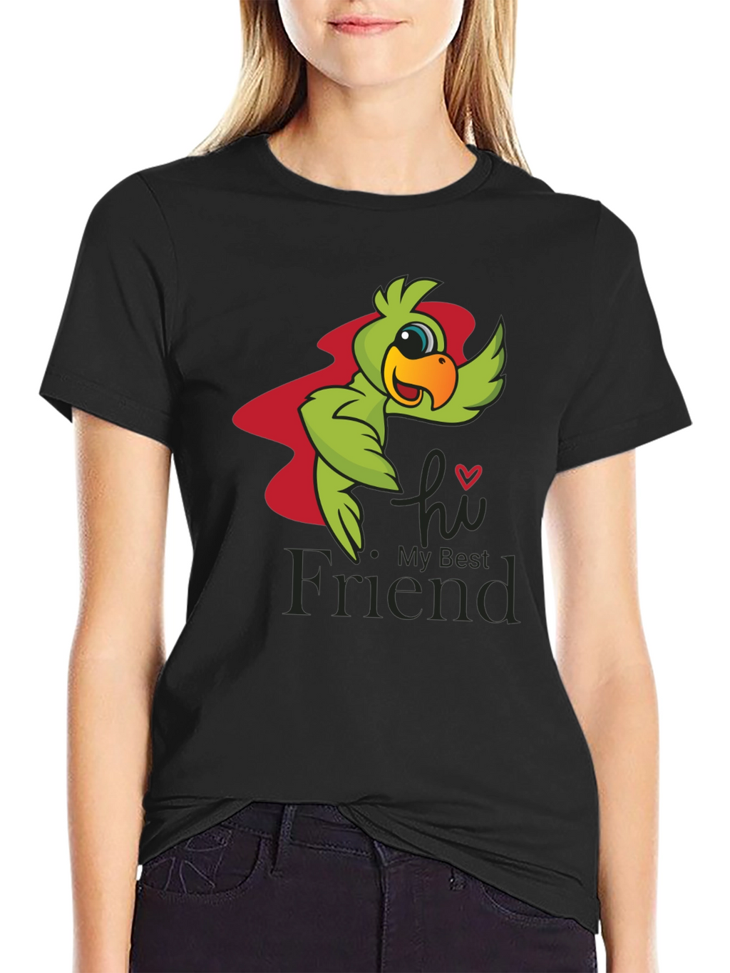 Hi My Best Friend Parrot Graphic Tee