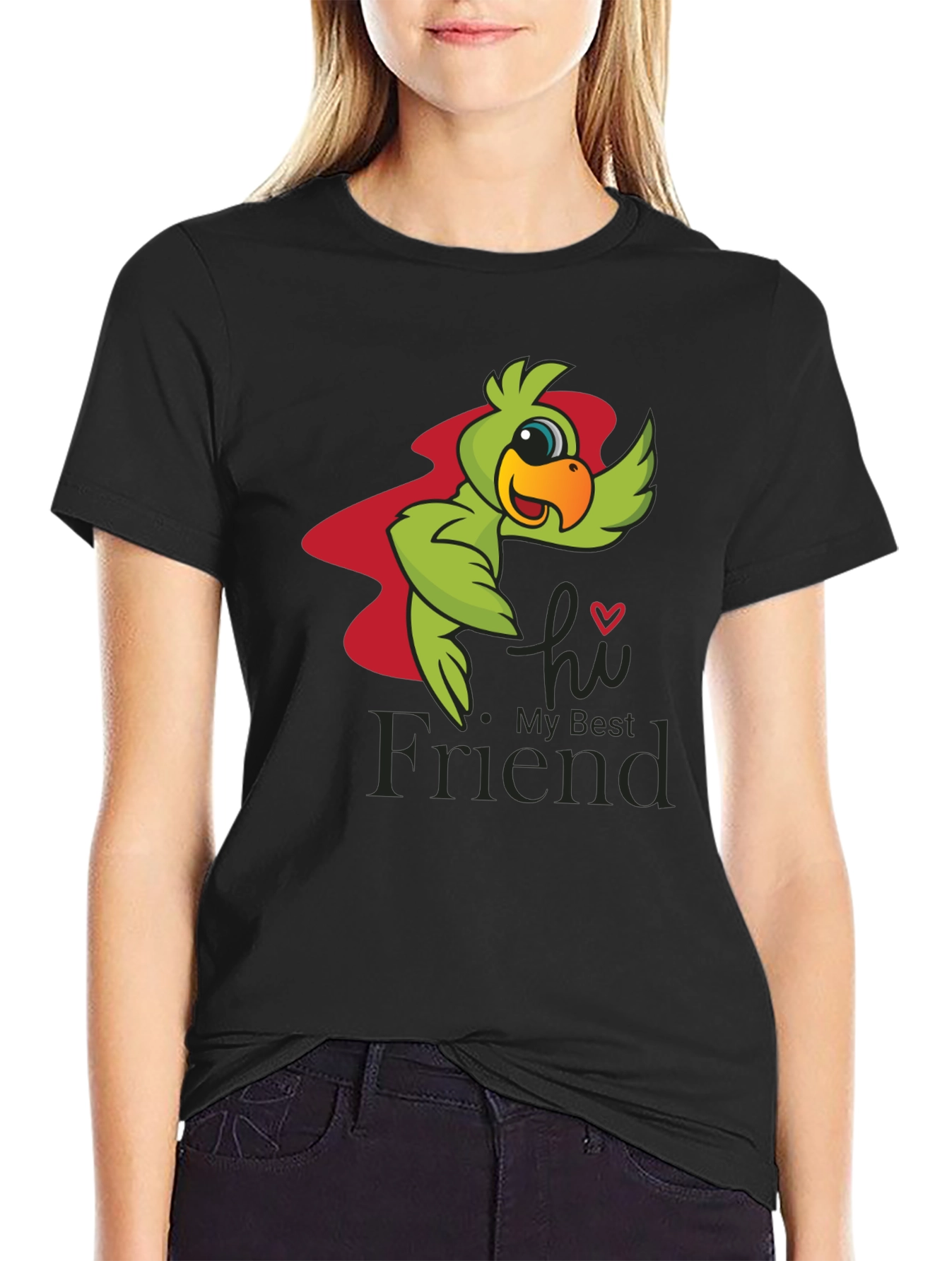 Hi My Best Friend Parrot Graphic Tee
