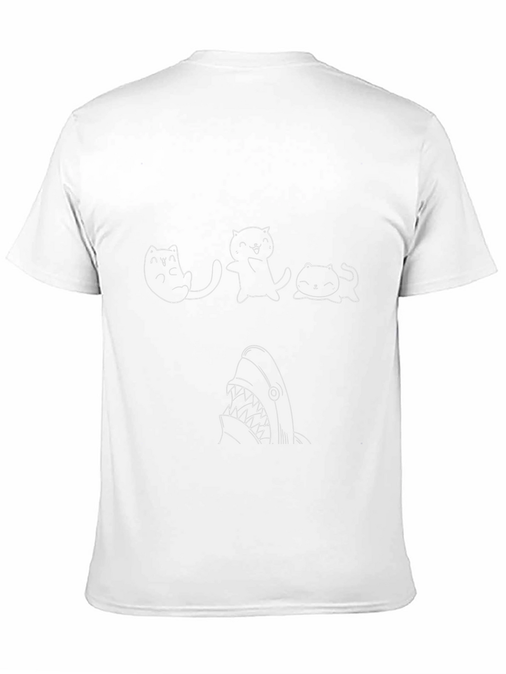 Cute Cat Shark T-Shirt - Black