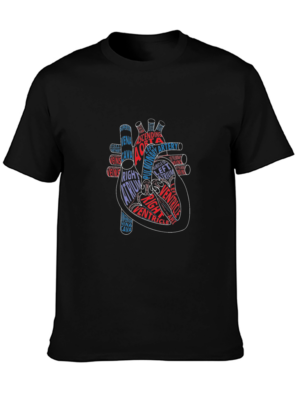 Anatomical Heart Graphic Tee - Black Cotton Shirt