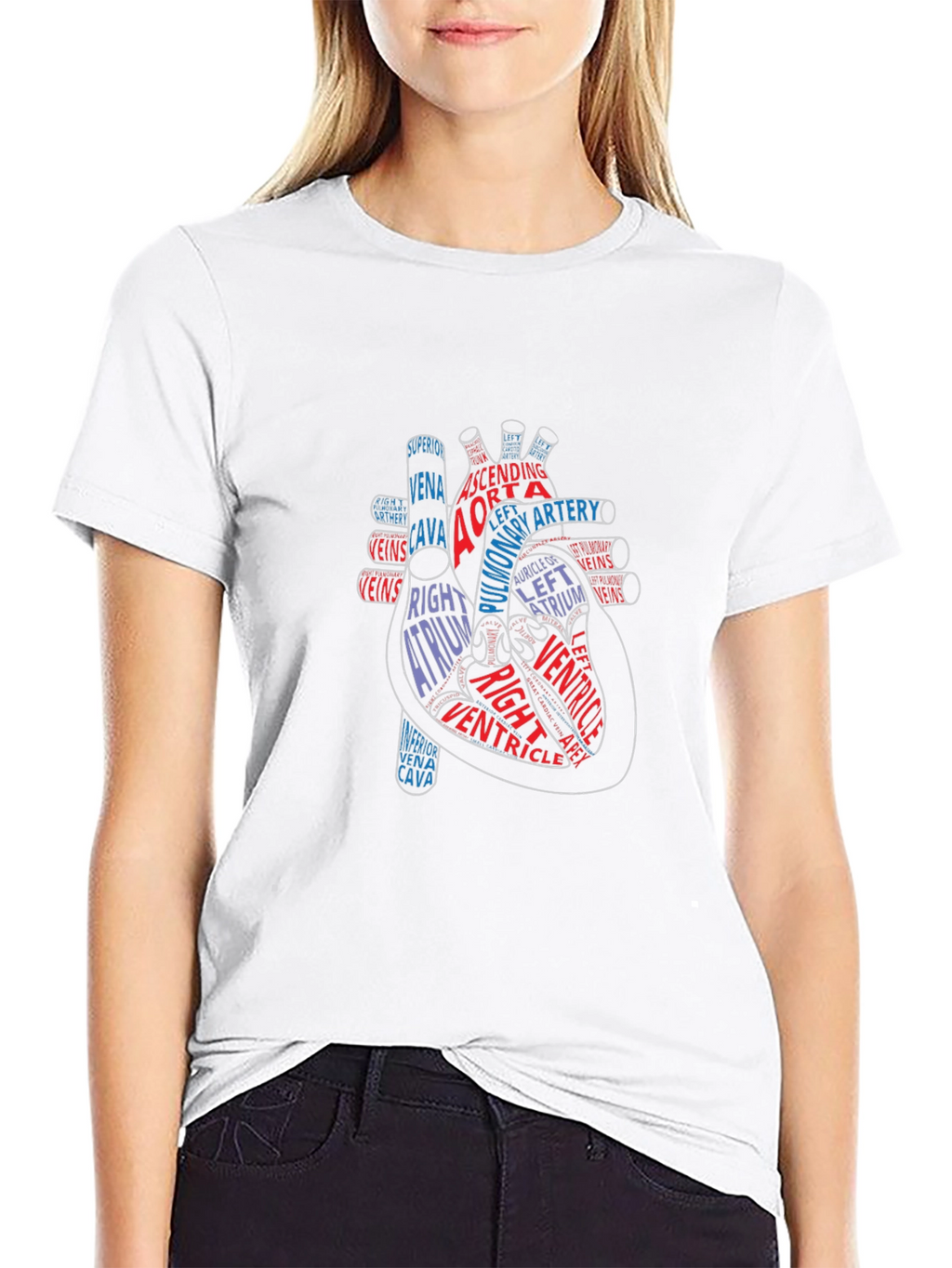 Anatomical Heart Graphic Tee - Black Cotton Shirt