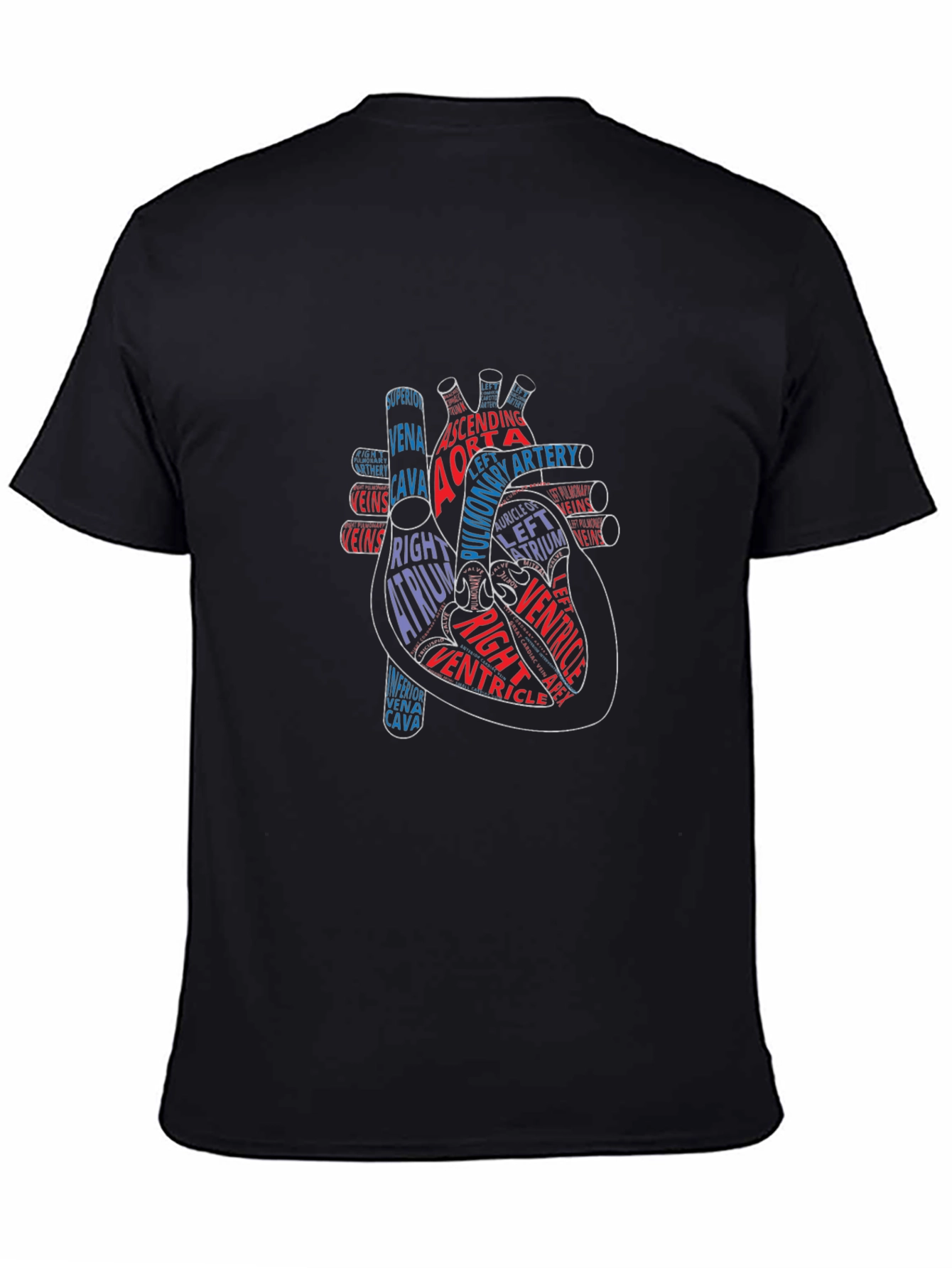 Anatomical Heart Graphic Tee - Black Cotton Shirt