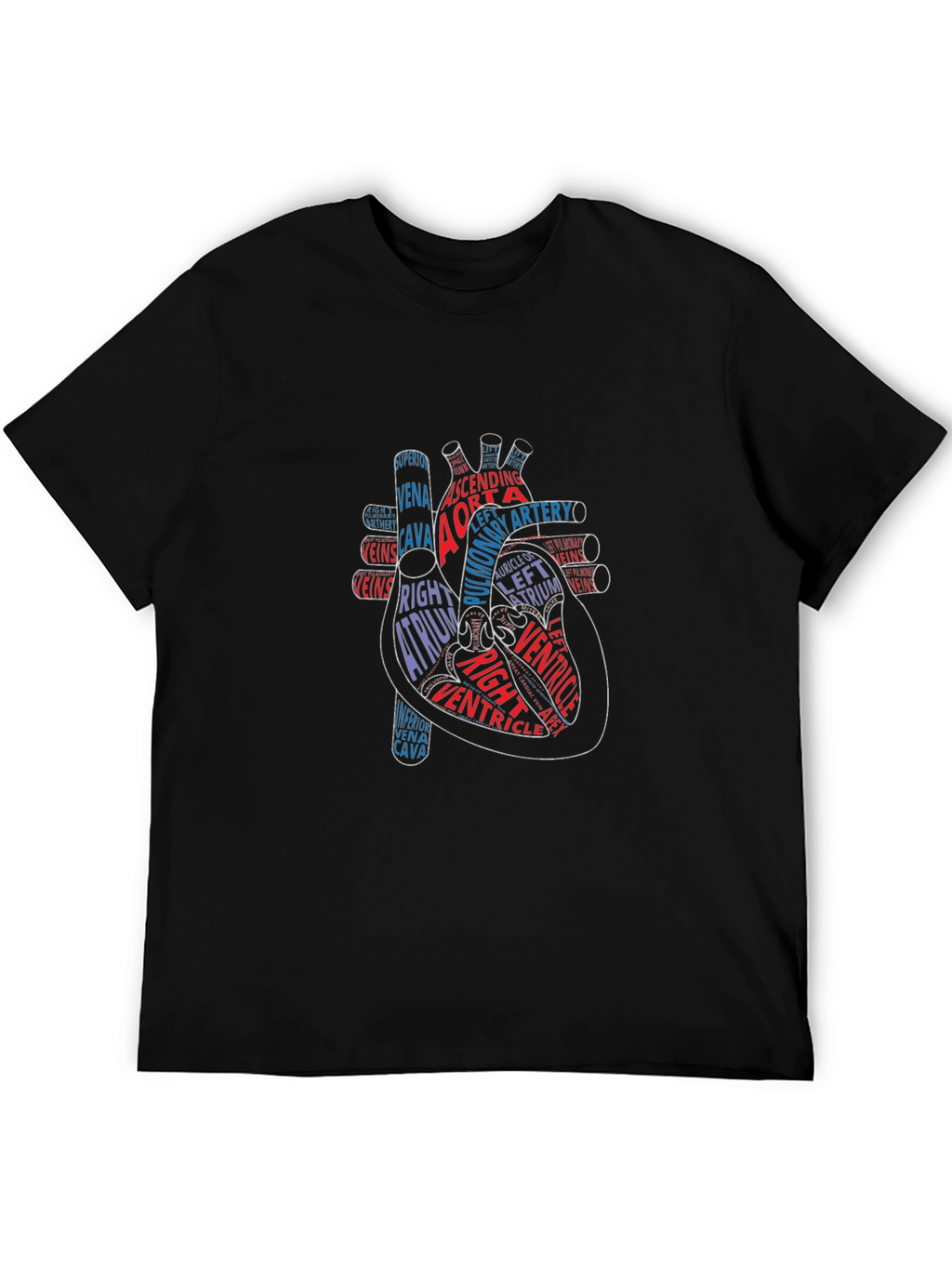 Anatomical Heart Graphic Tee - Black Cotton Shirt