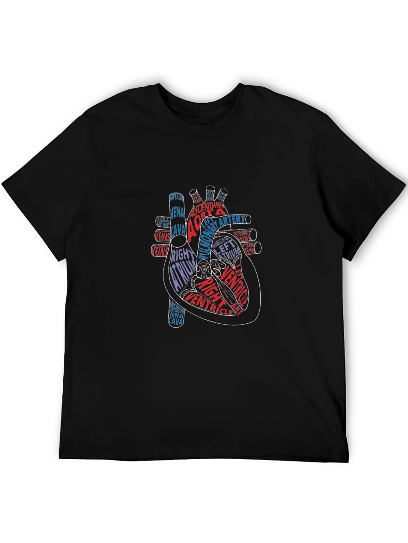 Anatomical Heart Graphic Tee - Black Cotton Shirt