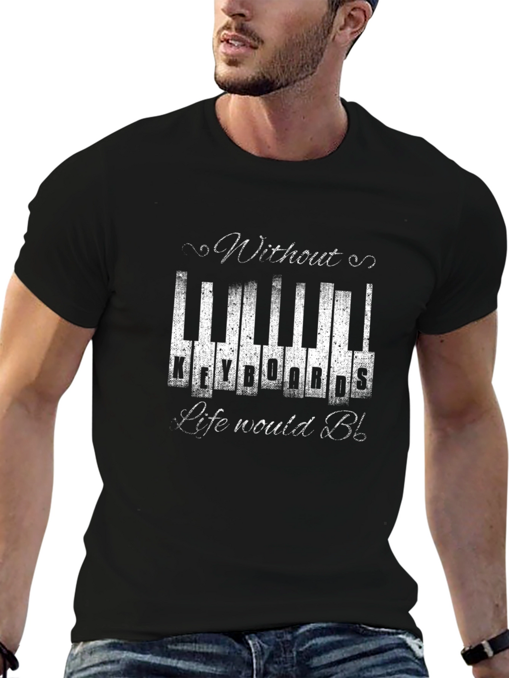 Keyboard Music T-Shirt - Life Without Keyboards