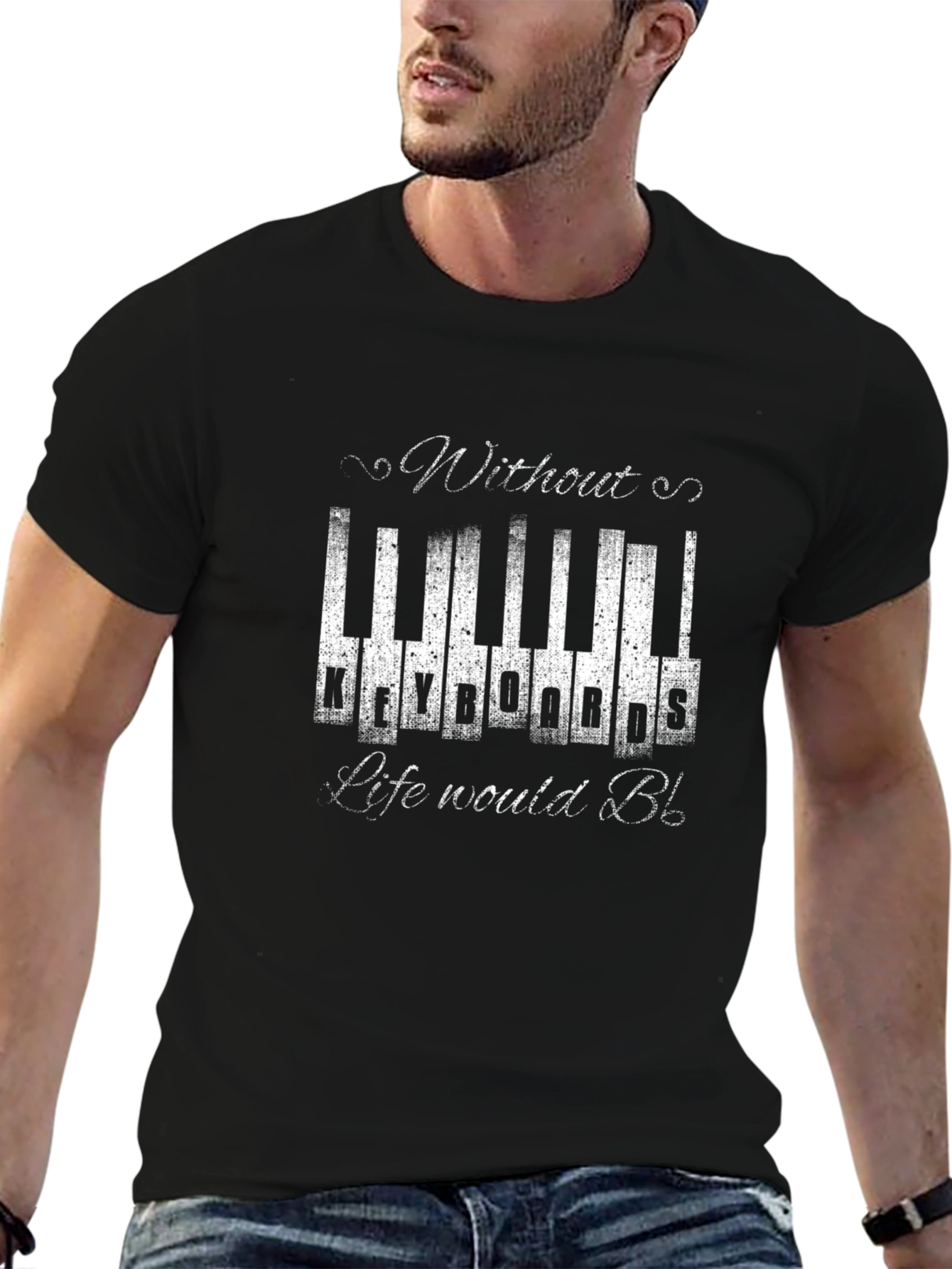 Keyboard Music T-Shirt - Life Without Keyboards