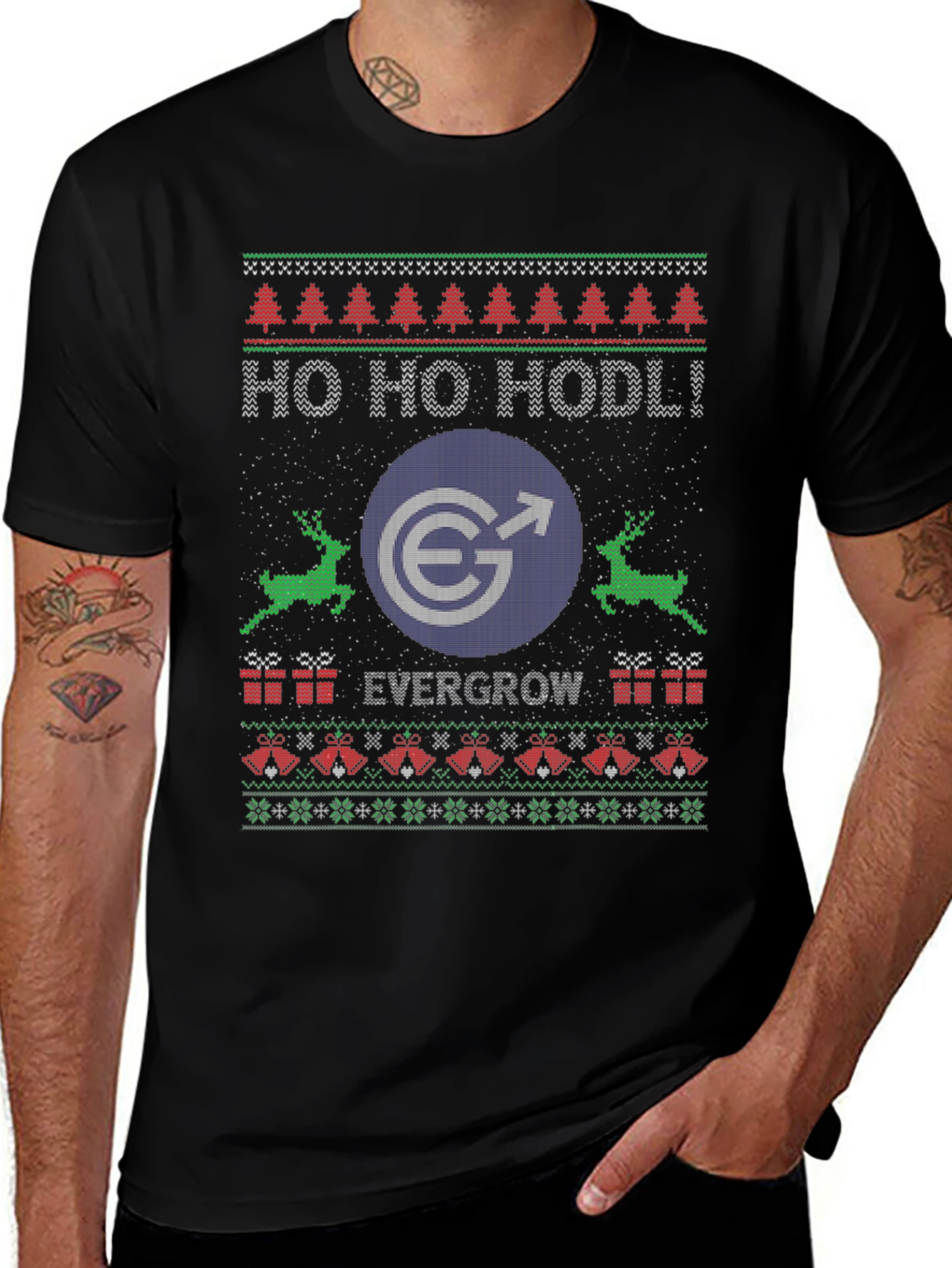 Evergrow Coin HODL Ugly Christmas Sweater T-Shirt
