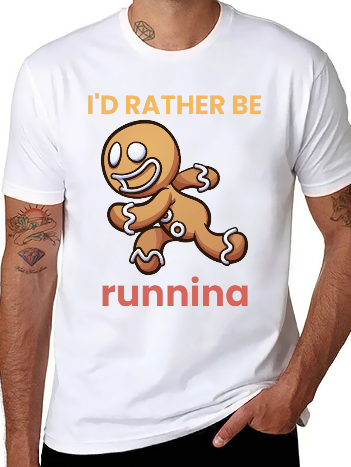 Gingerbread Man Running T-Shirt