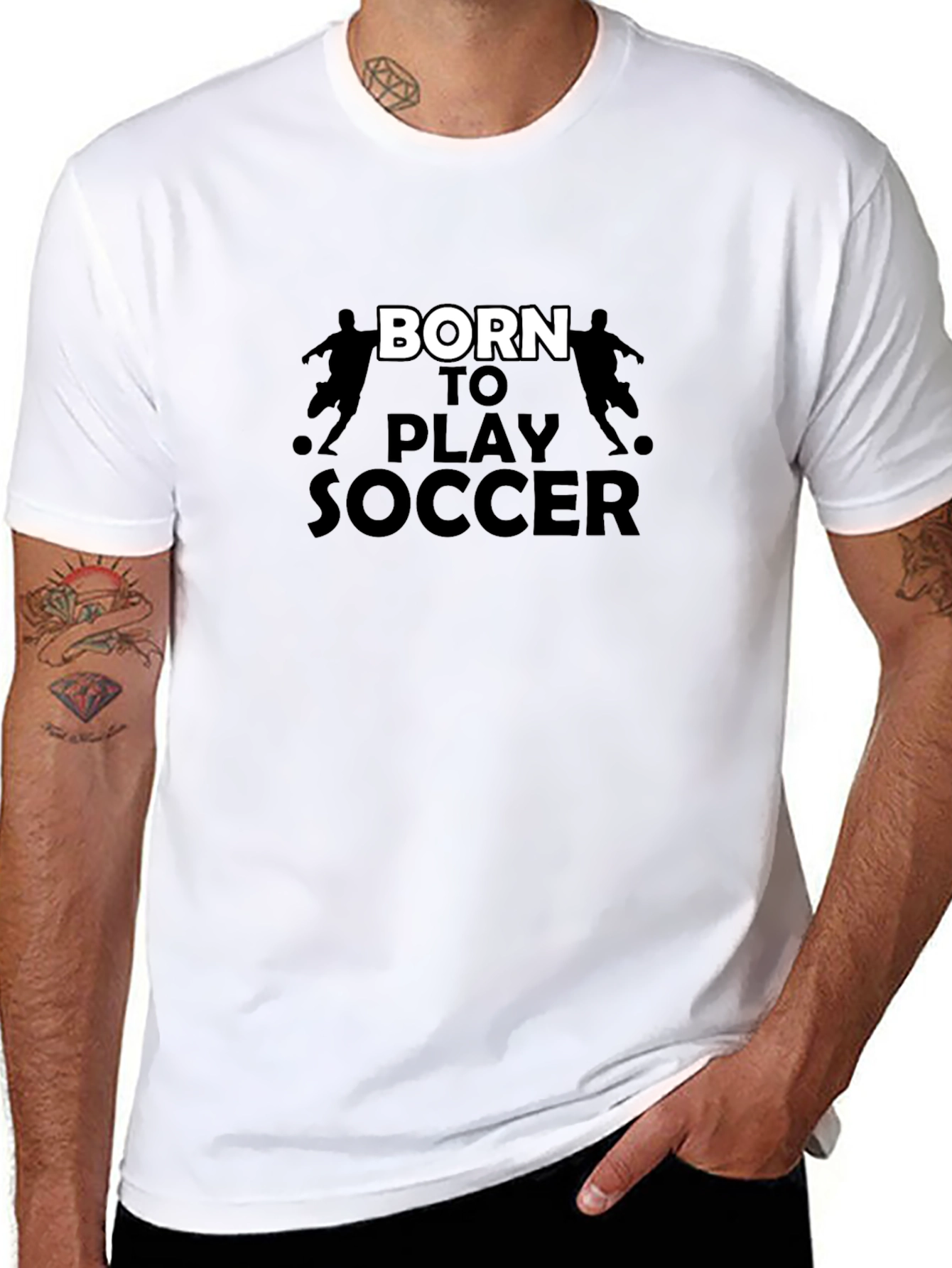 Born to Play Soccer Graphic Tee - Black