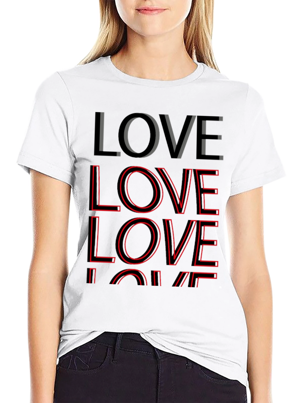 LOVE Stacked Graphic Tee - Soft Cotton Blend