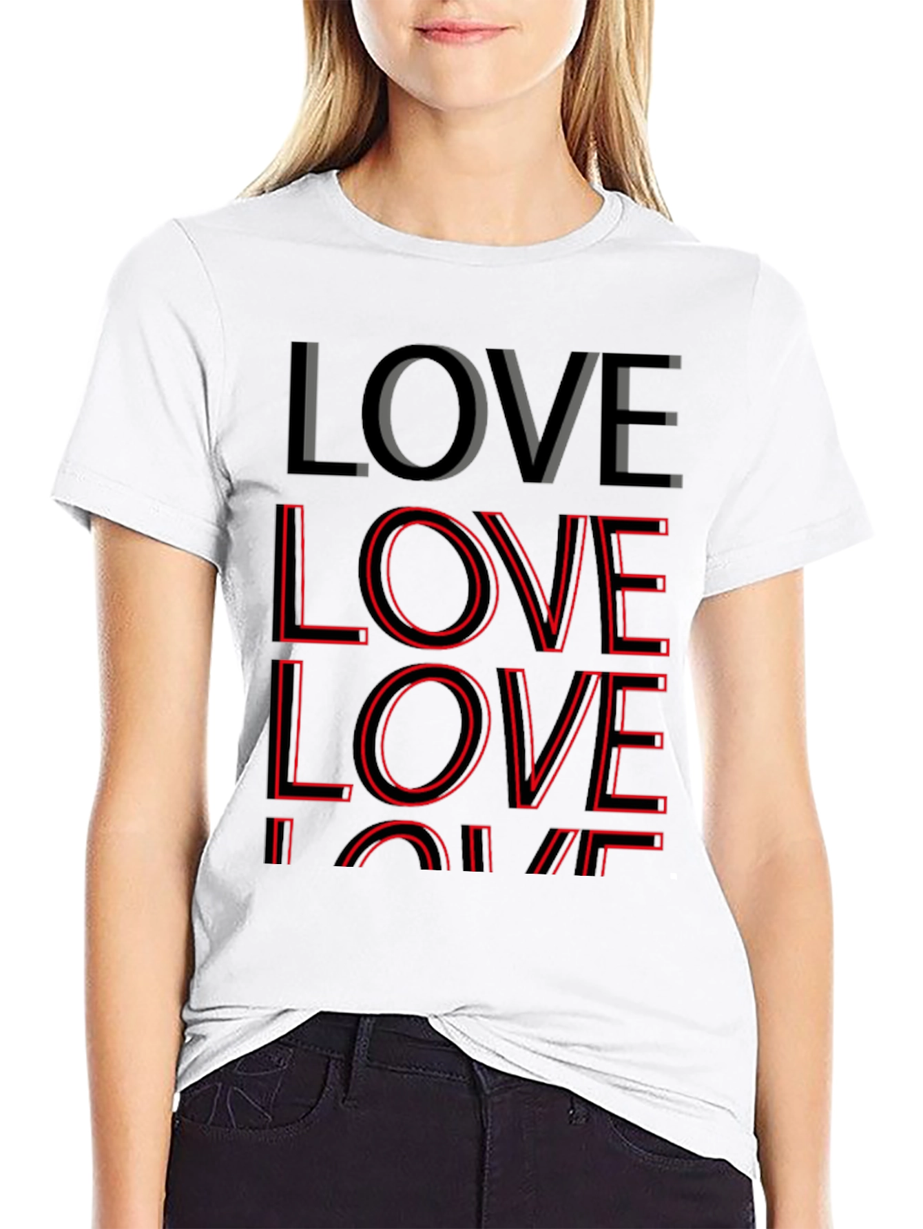 LOVE Stacked Graphic Tee - Soft Cotton Blend