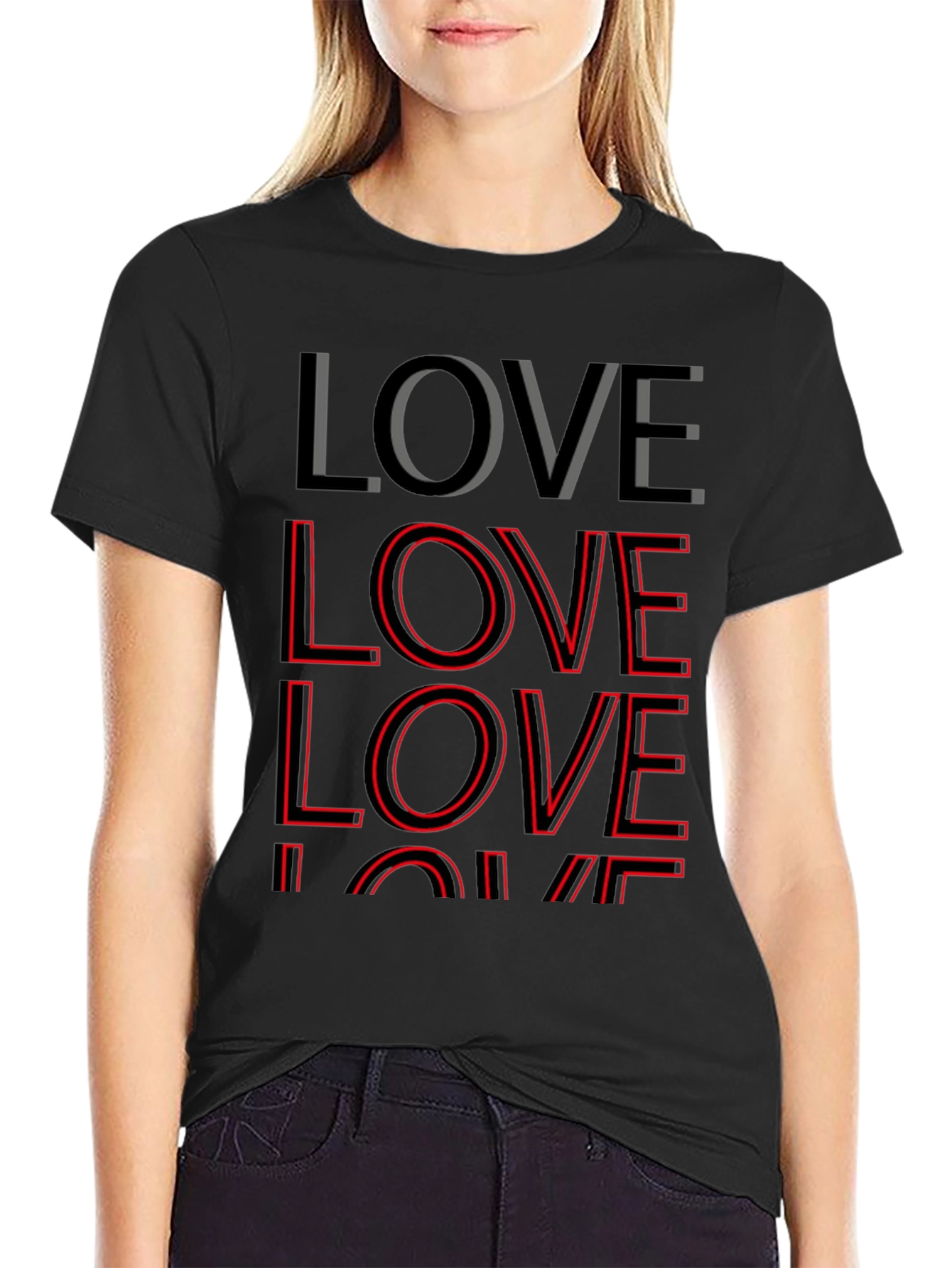 LOVE Stacked Graphic Tee - Soft Cotton Blend