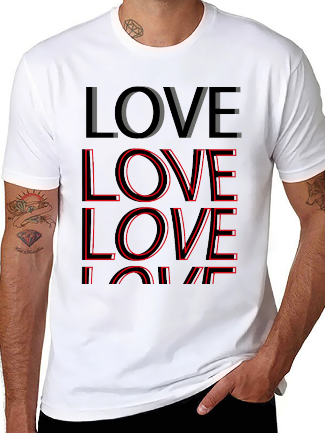 LOVE Stacked Graphic Tee - Soft Cotton Blend
