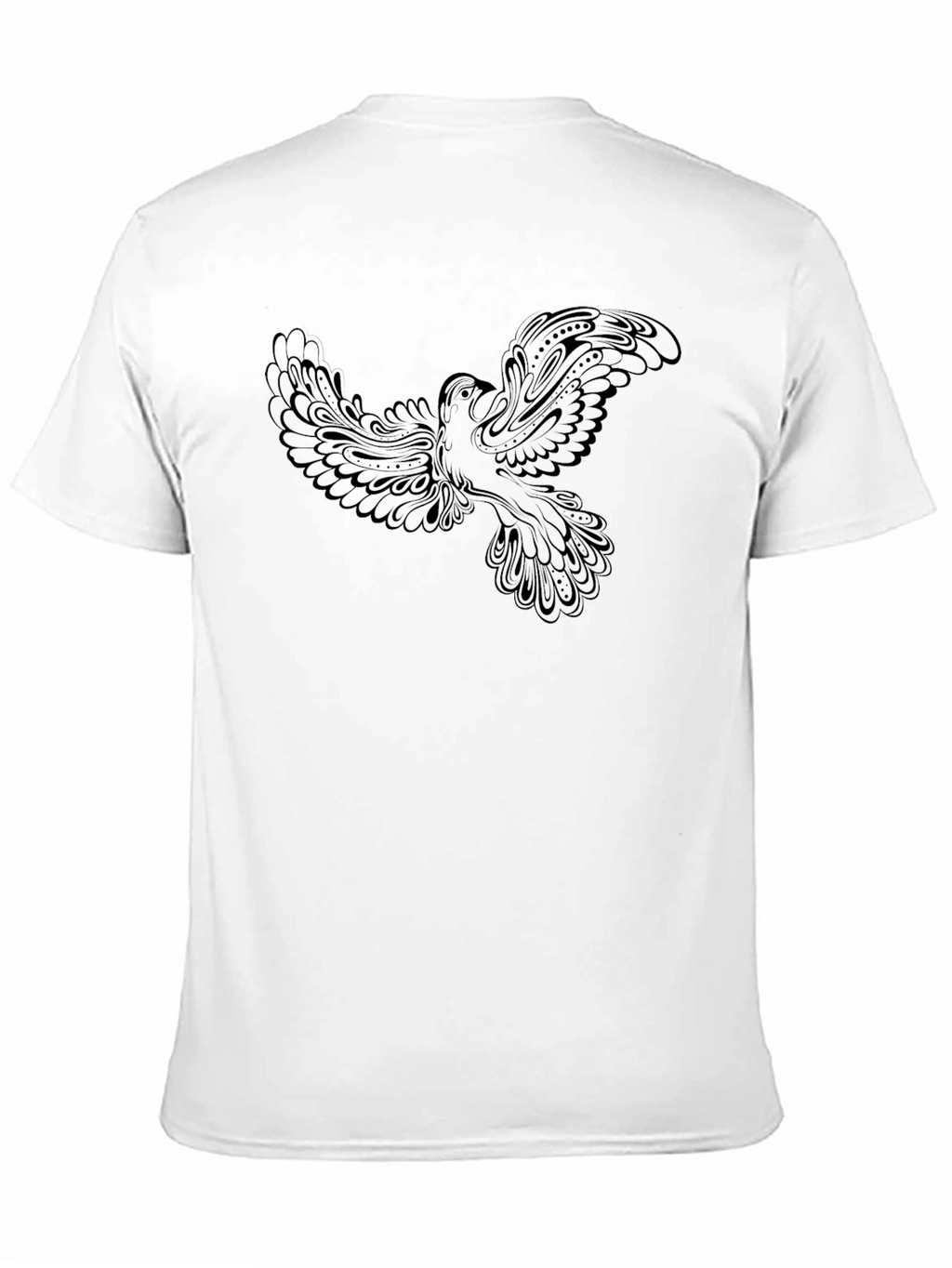 Black T-Shirt with Dove Graphic