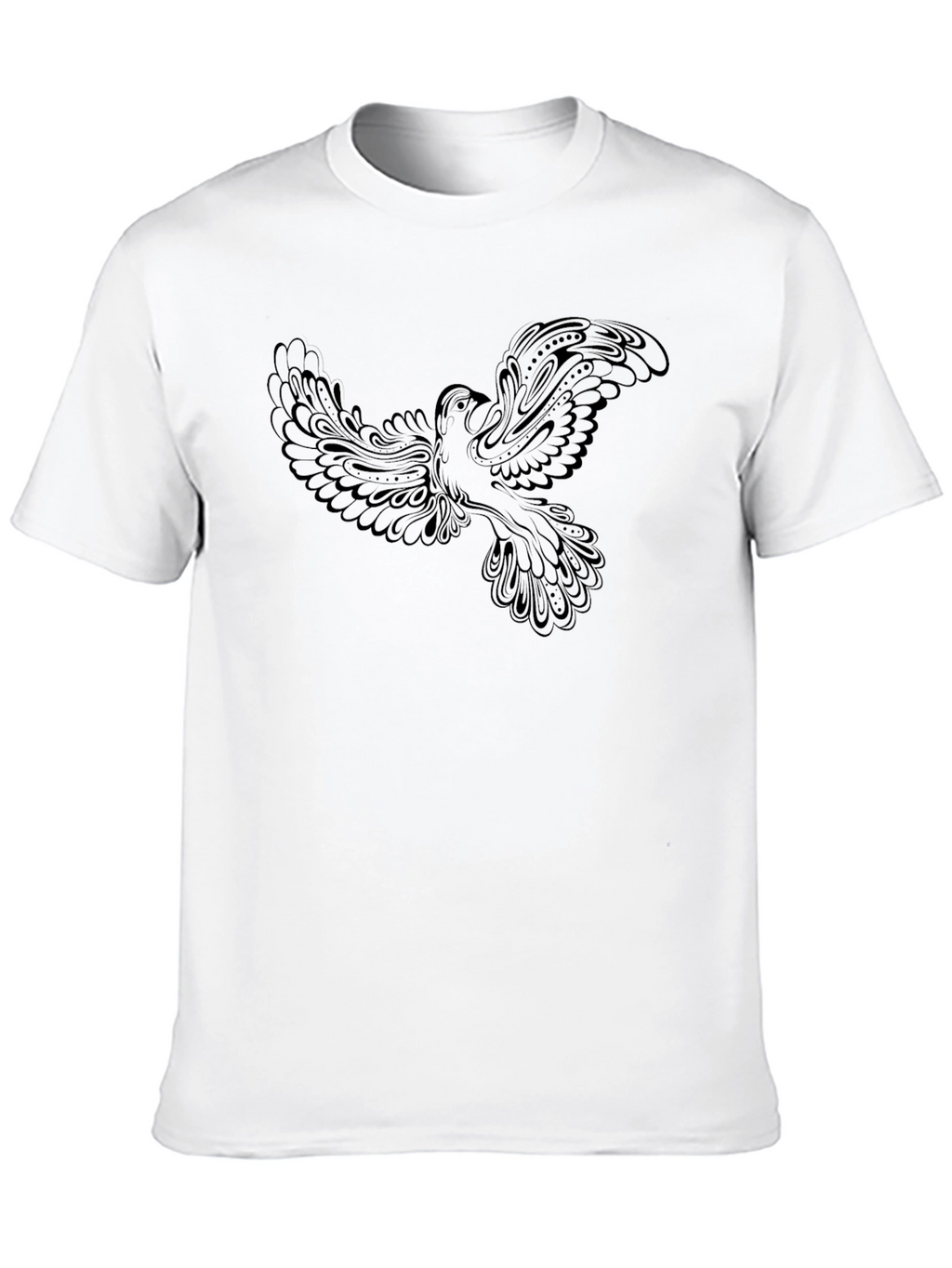 Black T-Shirt with Dove Graphic