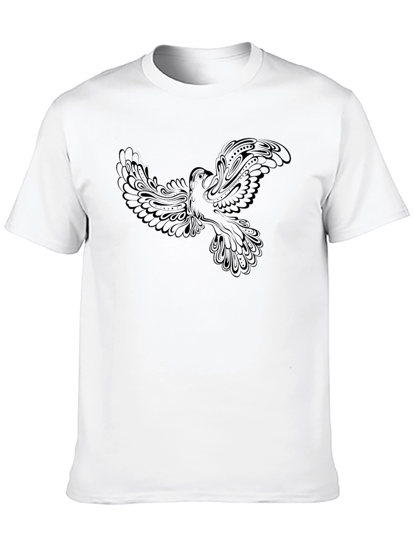 Black T-Shirt with Dove Graphic