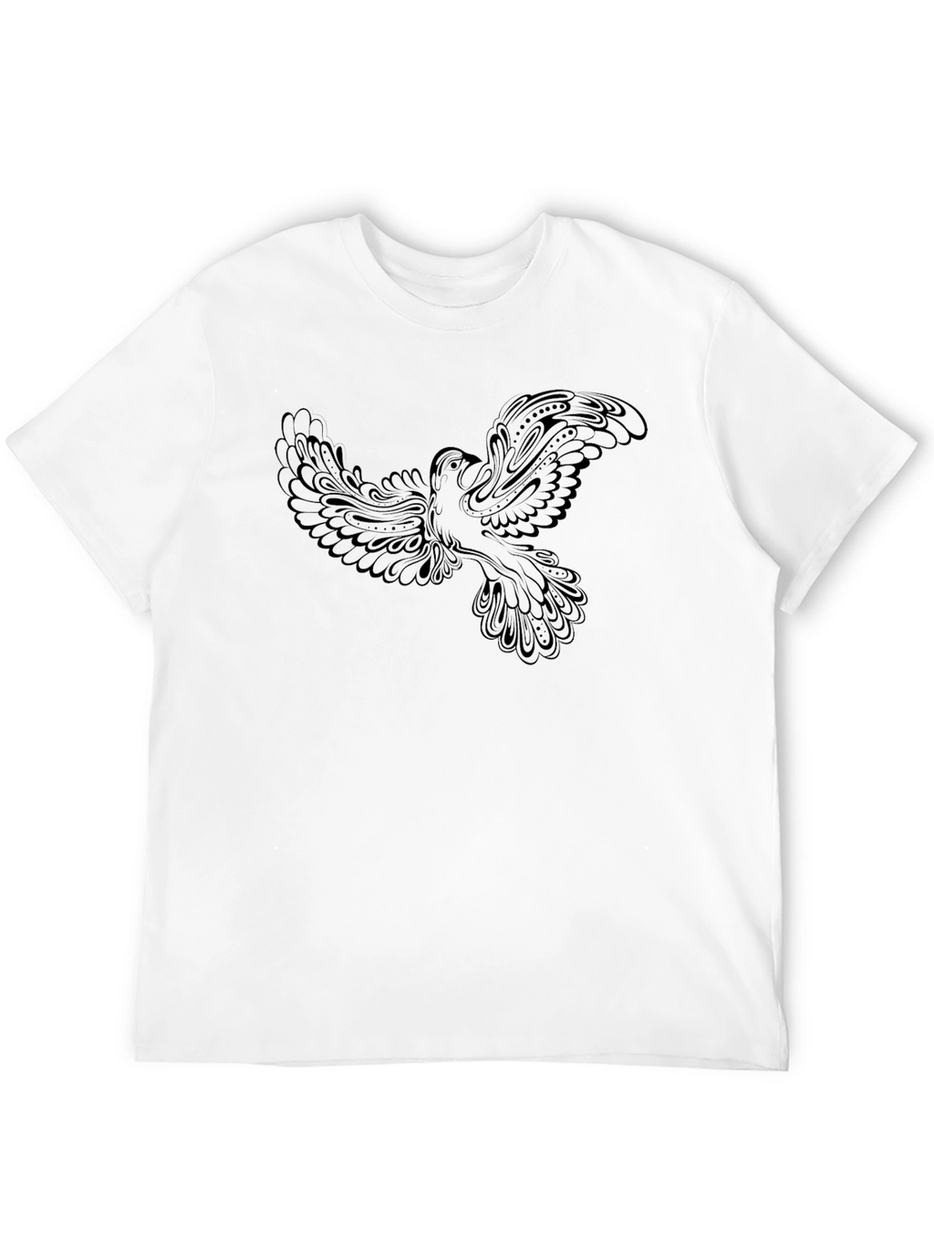 Black T-Shirt with Dove Graphic