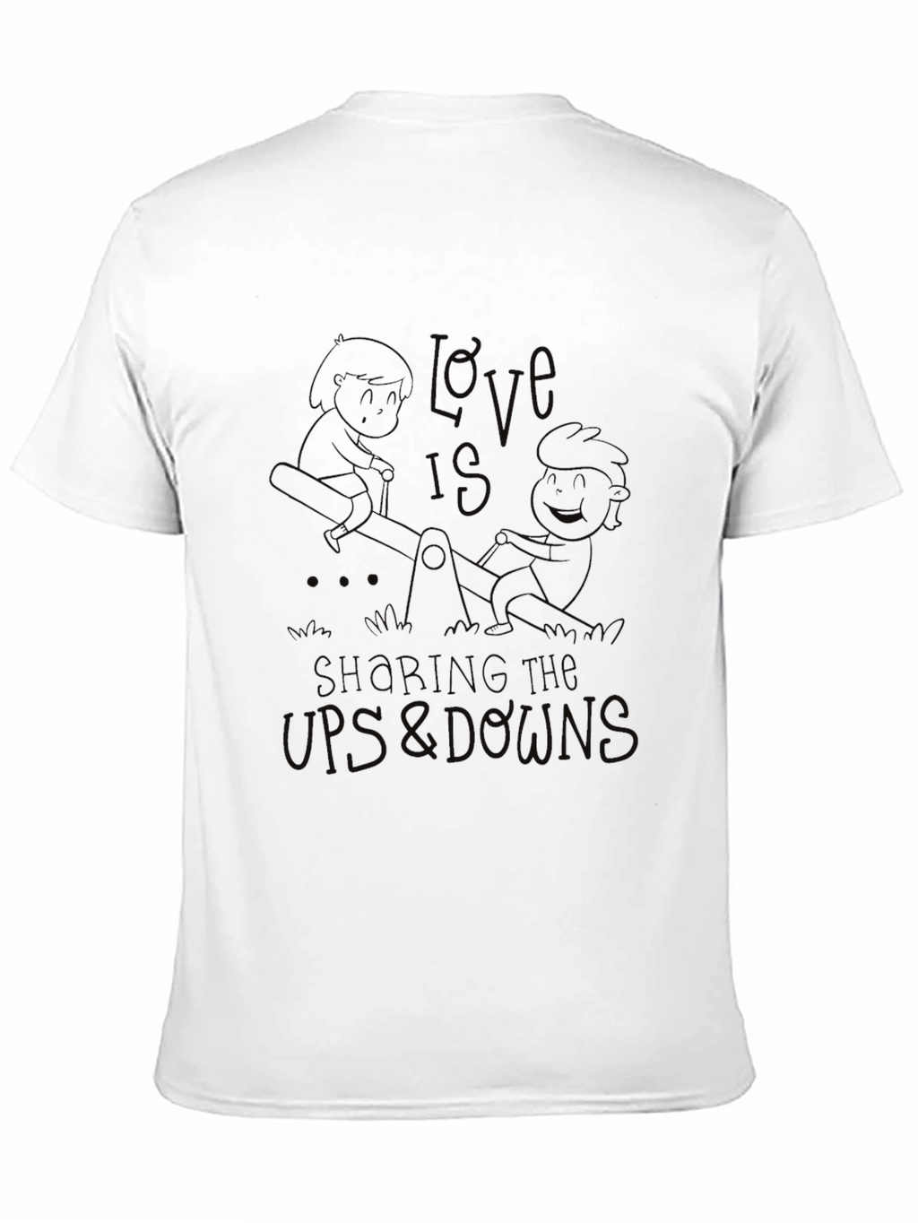 Love Sharing Ups & Downs Black Graphic Tee