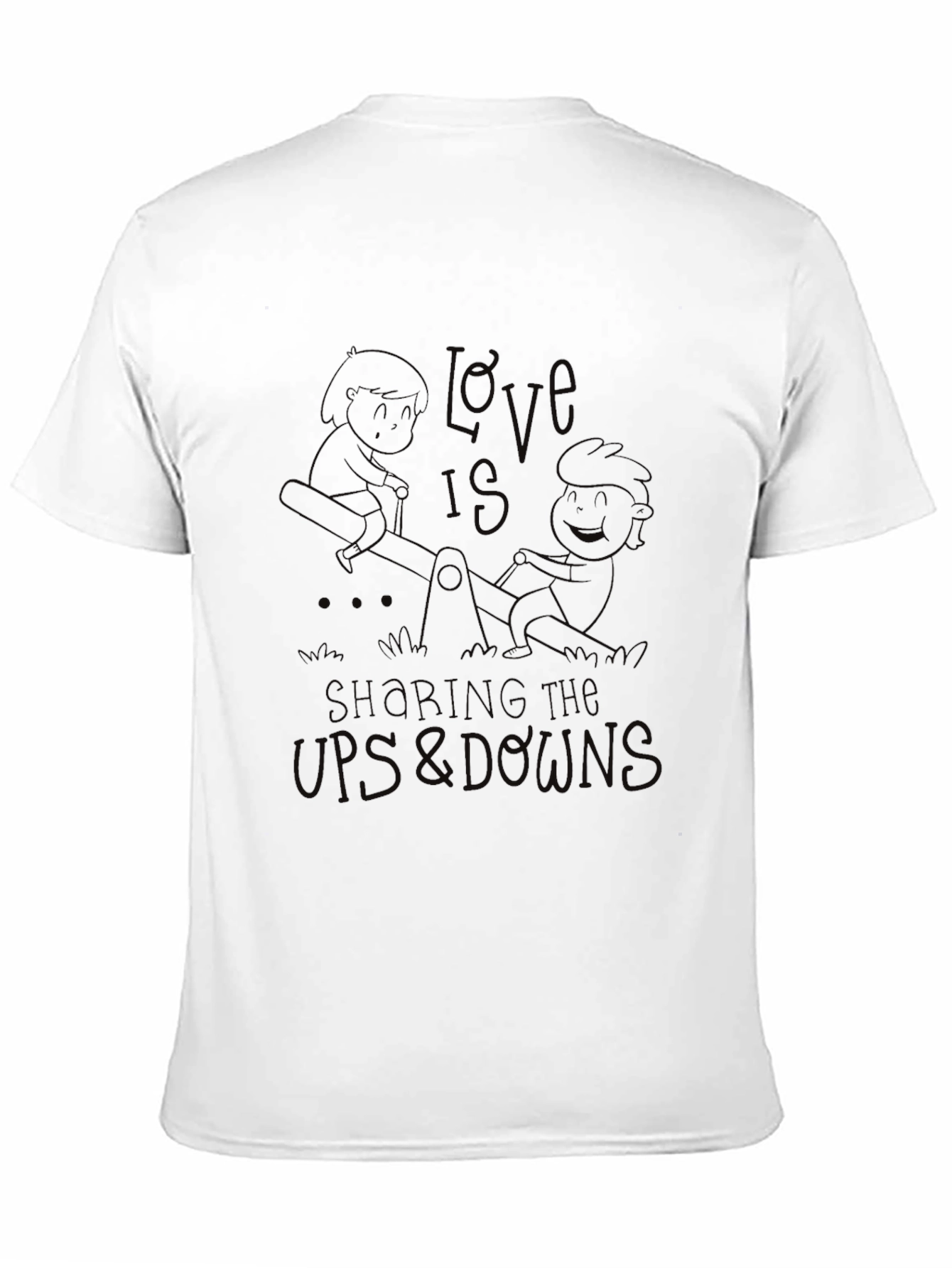 Love Sharing Ups & Downs Black Graphic Tee