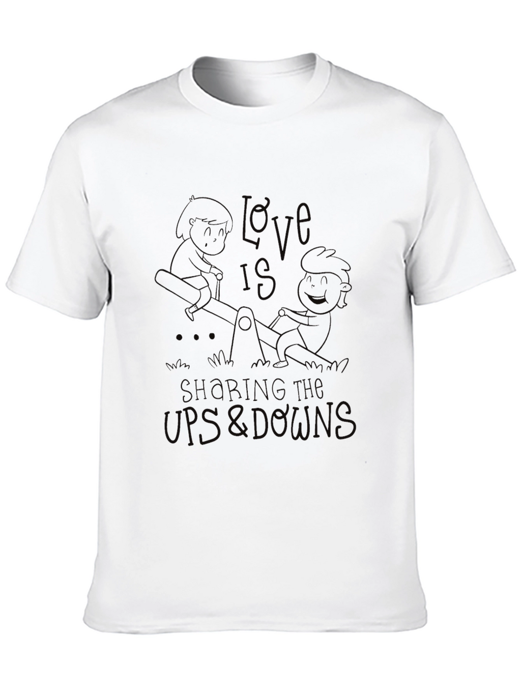 Love Sharing Ups & Downs Black Graphic Tee