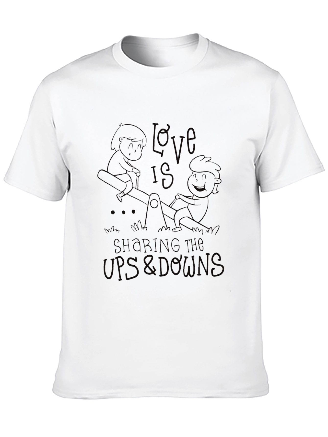 Love Sharing Ups & Downs Black Graphic Tee