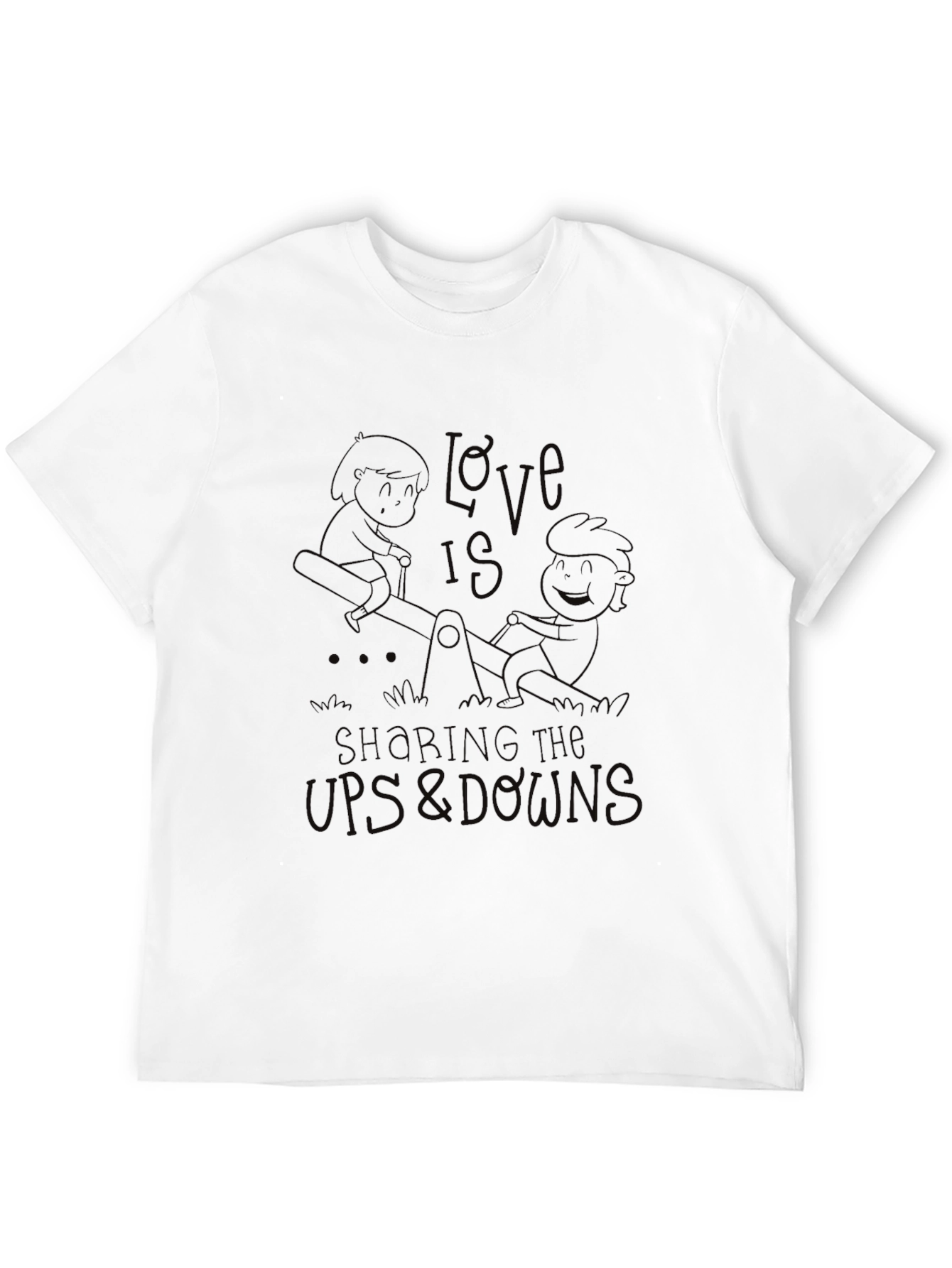 Love Sharing Ups & Downs Black Graphic Tee