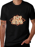 Cozy Autumn Graphic Tee - Soft Black Cotton T-Shirt