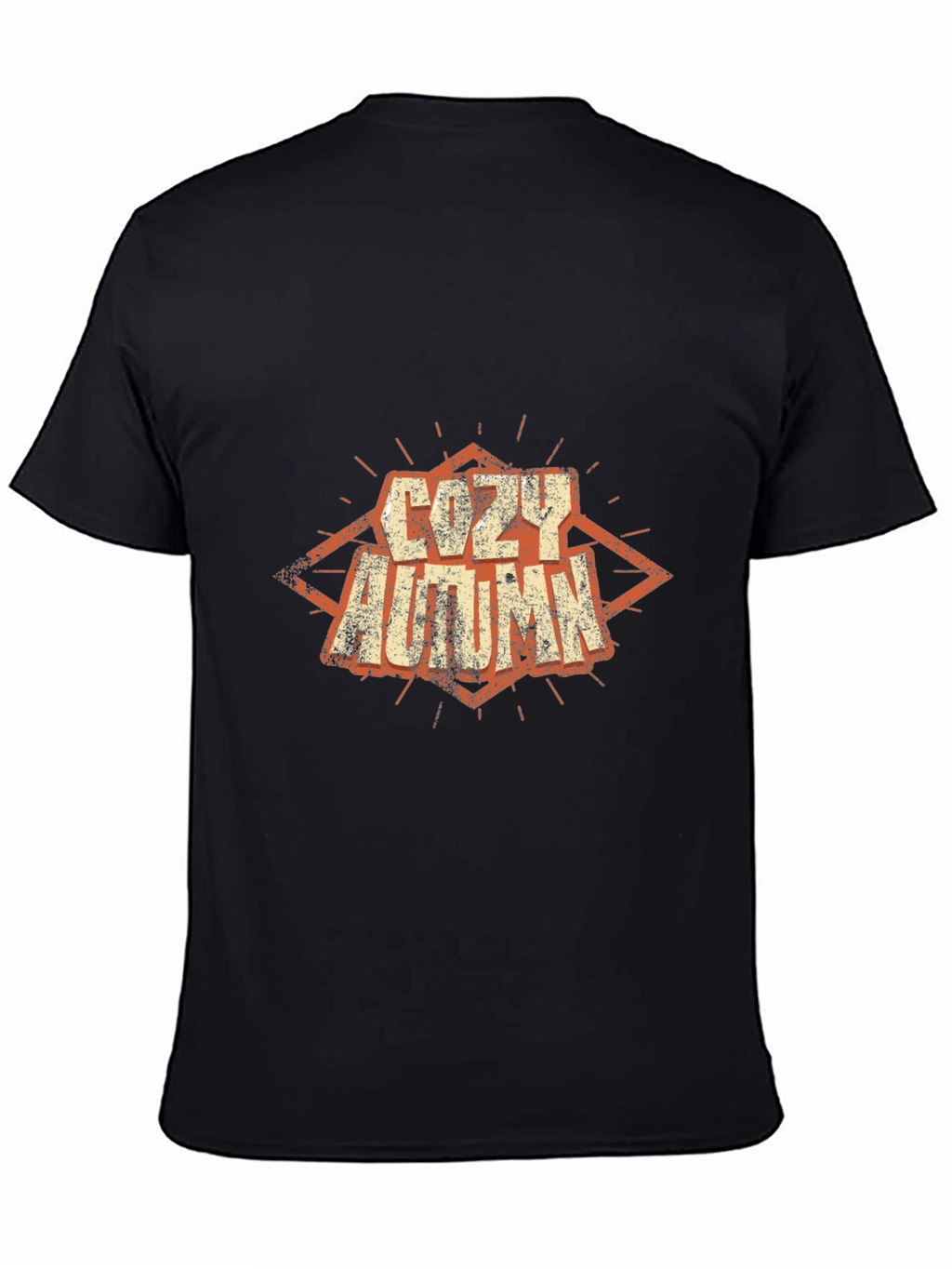 Cozy Autumn Graphic Tee - Soft Black Cotton T-Shirt