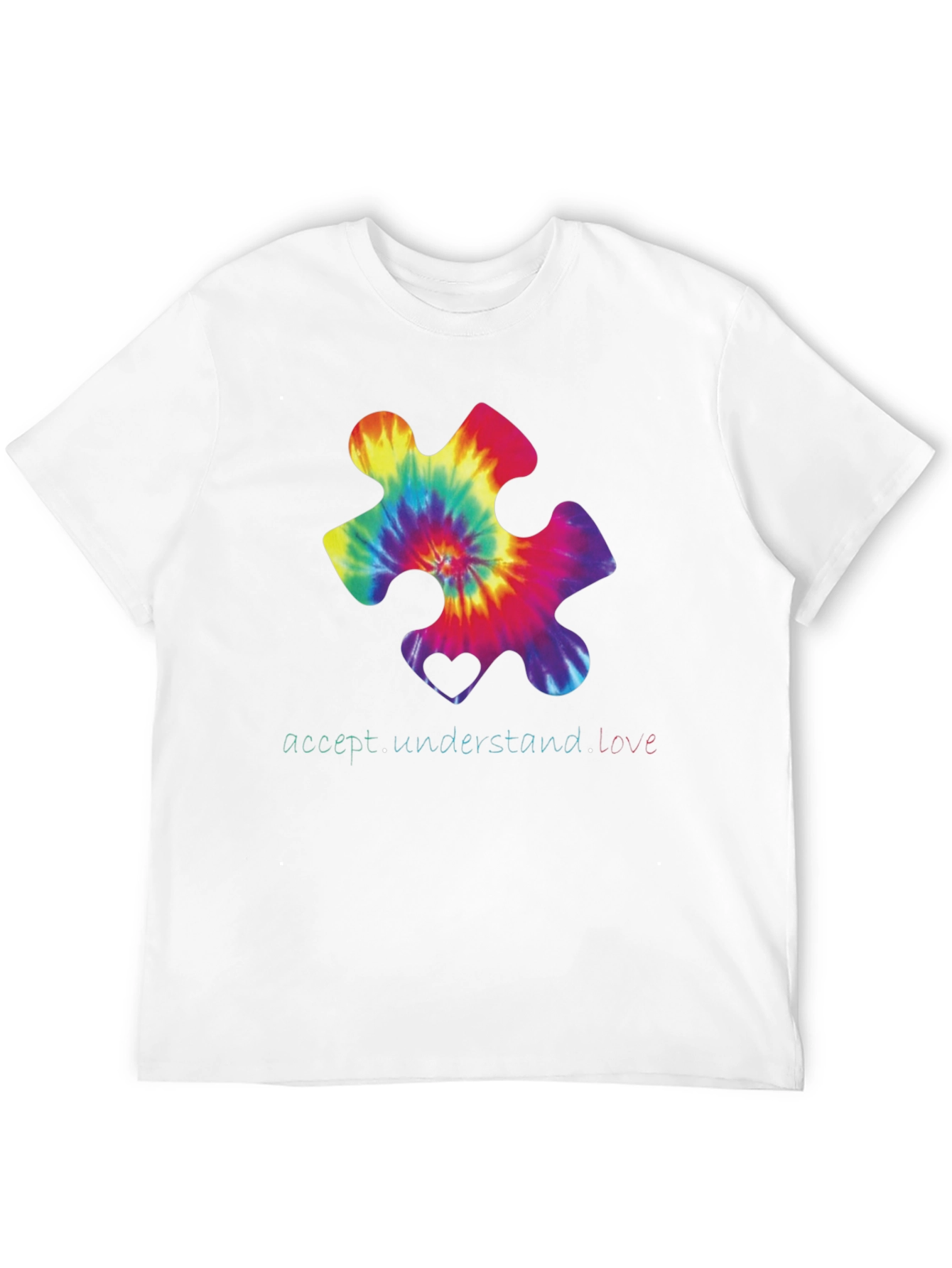 Autism Awareness Tie-Dye Puzzle Piece T-Shirt