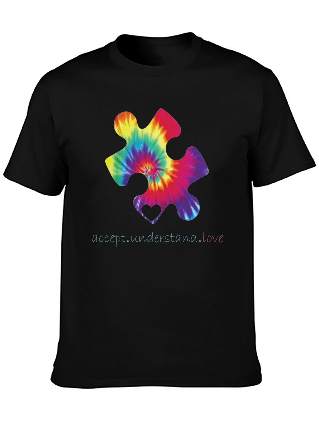 Autism Awareness Tie-Dye Puzzle Piece T-Shirt
