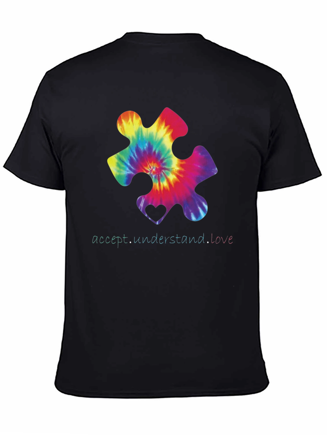Autism Awareness Tie-Dye Puzzle Piece T-Shirt