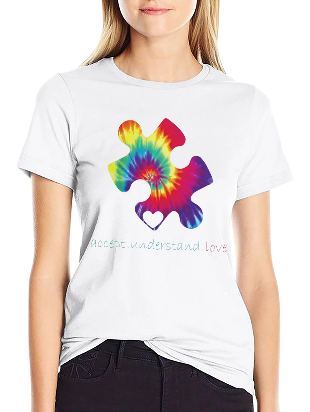 Autism Awareness Tie-Dye Puzzle Piece T-Shirt